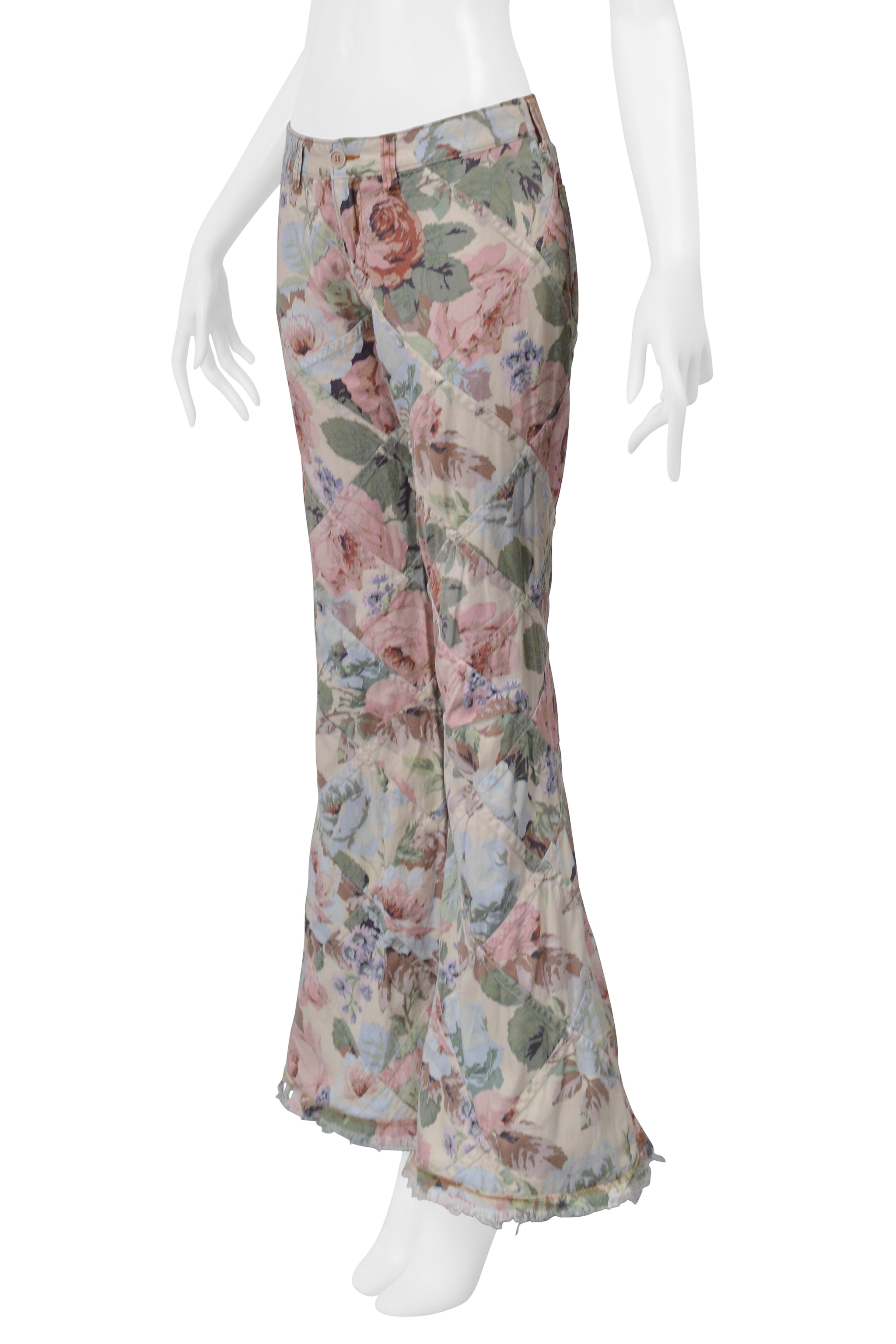 JUNYA WATANABE BELL BOTTOM FLORAL PANTS 2001-02