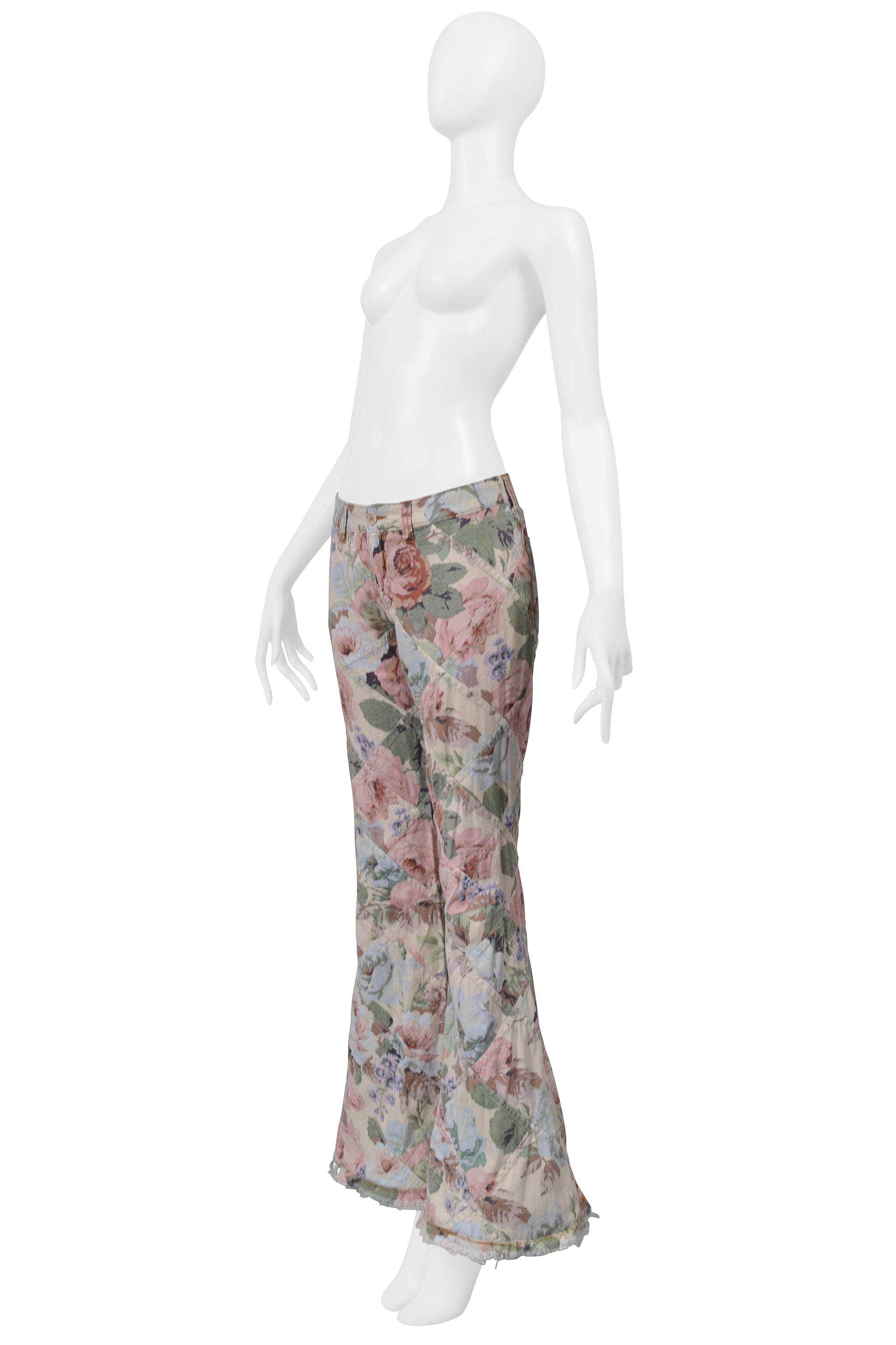 JUNYA WATANABE BELL BOTTOM FLORAL PANTS 2001-02