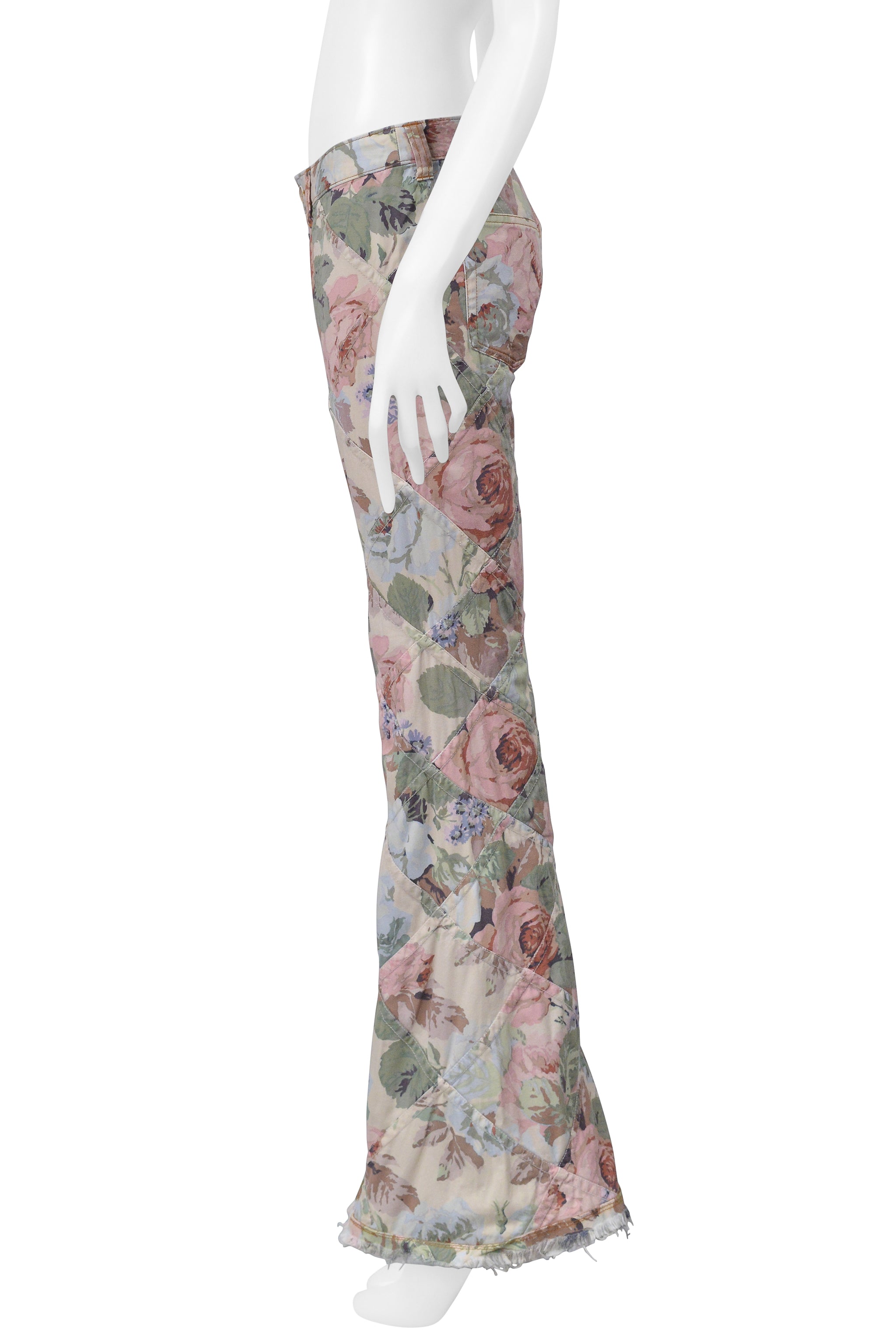 JUNYA WATANABE BELL BOTTOM FLORAL PANTS 2001-02