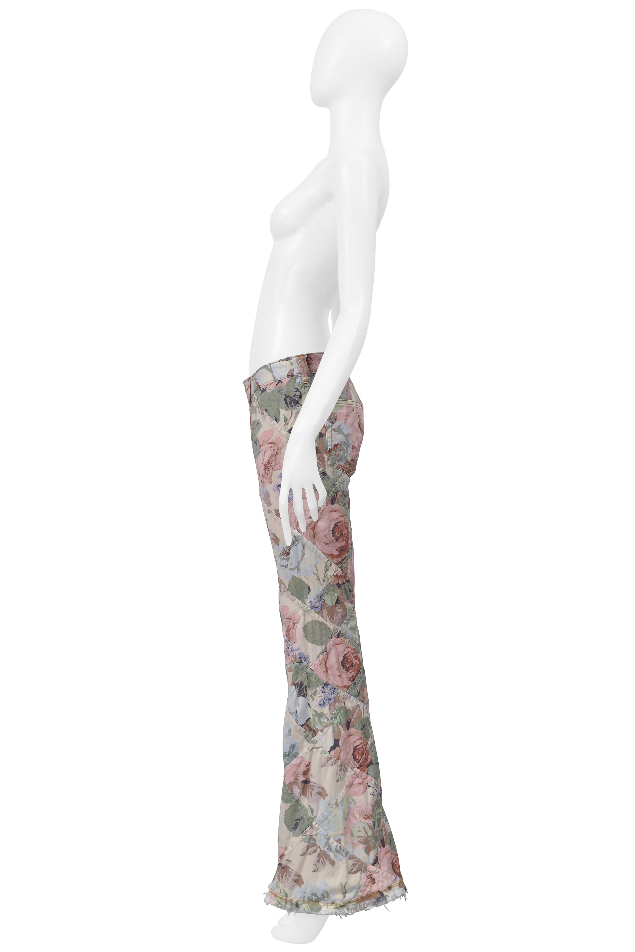 JUNYA WATANABE BELL BOTTOM FLORAL PANTS 2001-02