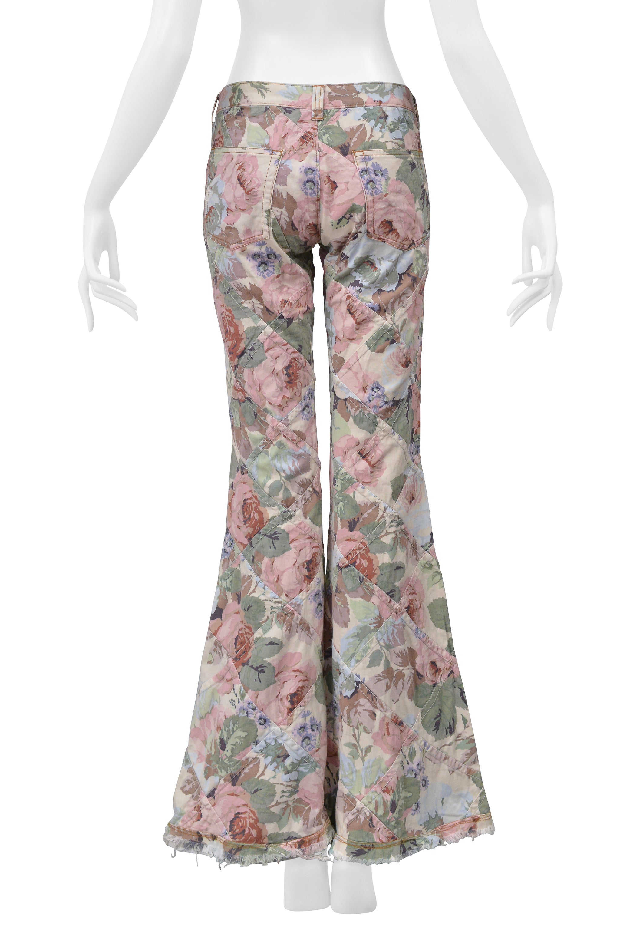 JUNYA WATANABE BELL BOTTOM FLORAL PANTS 2001-02