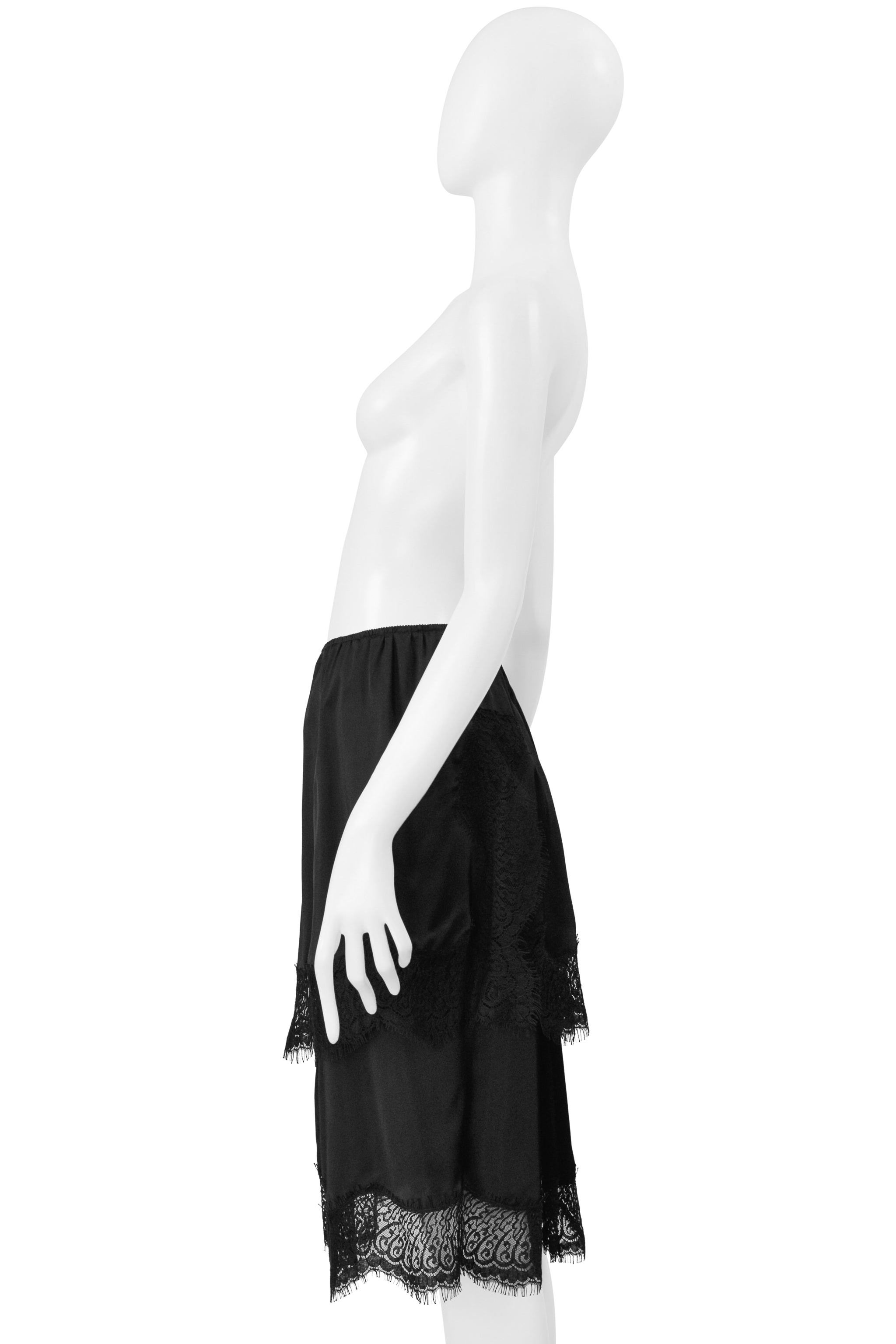 LANVIN BY ALBER ELBAZ BLACK LACE LAYERED SKIRT