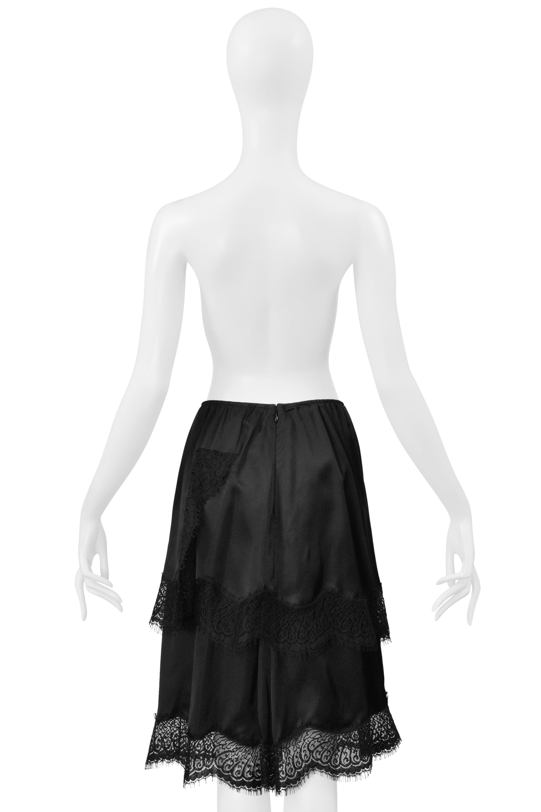 LANVIN BY ALBER ELBAZ BLACK LACE LAYERED SKIRT