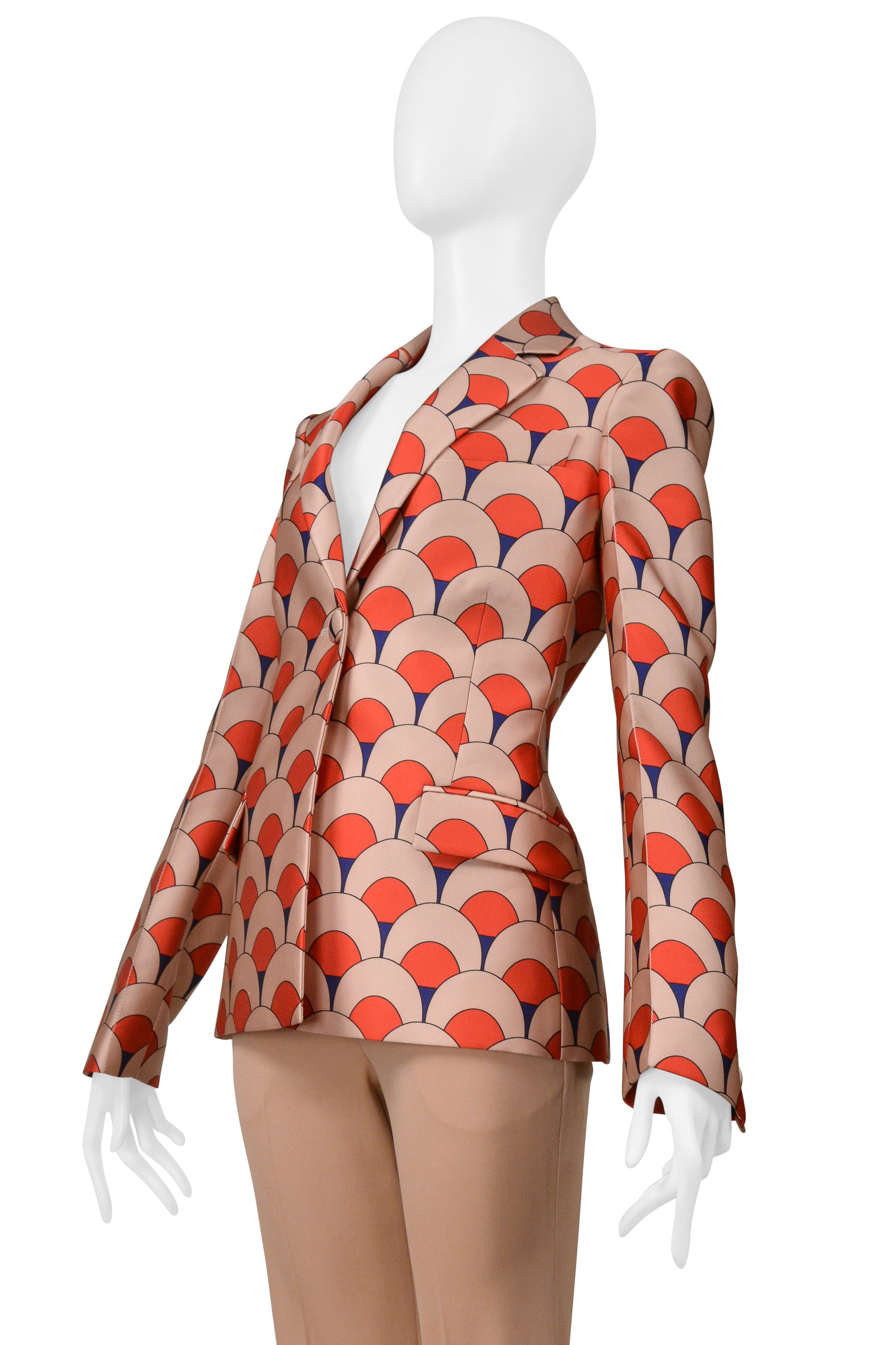 LANVIN PEACH & RED PRINT JACKET AND PANT SUIT ENSEMBLE NWTS 2022