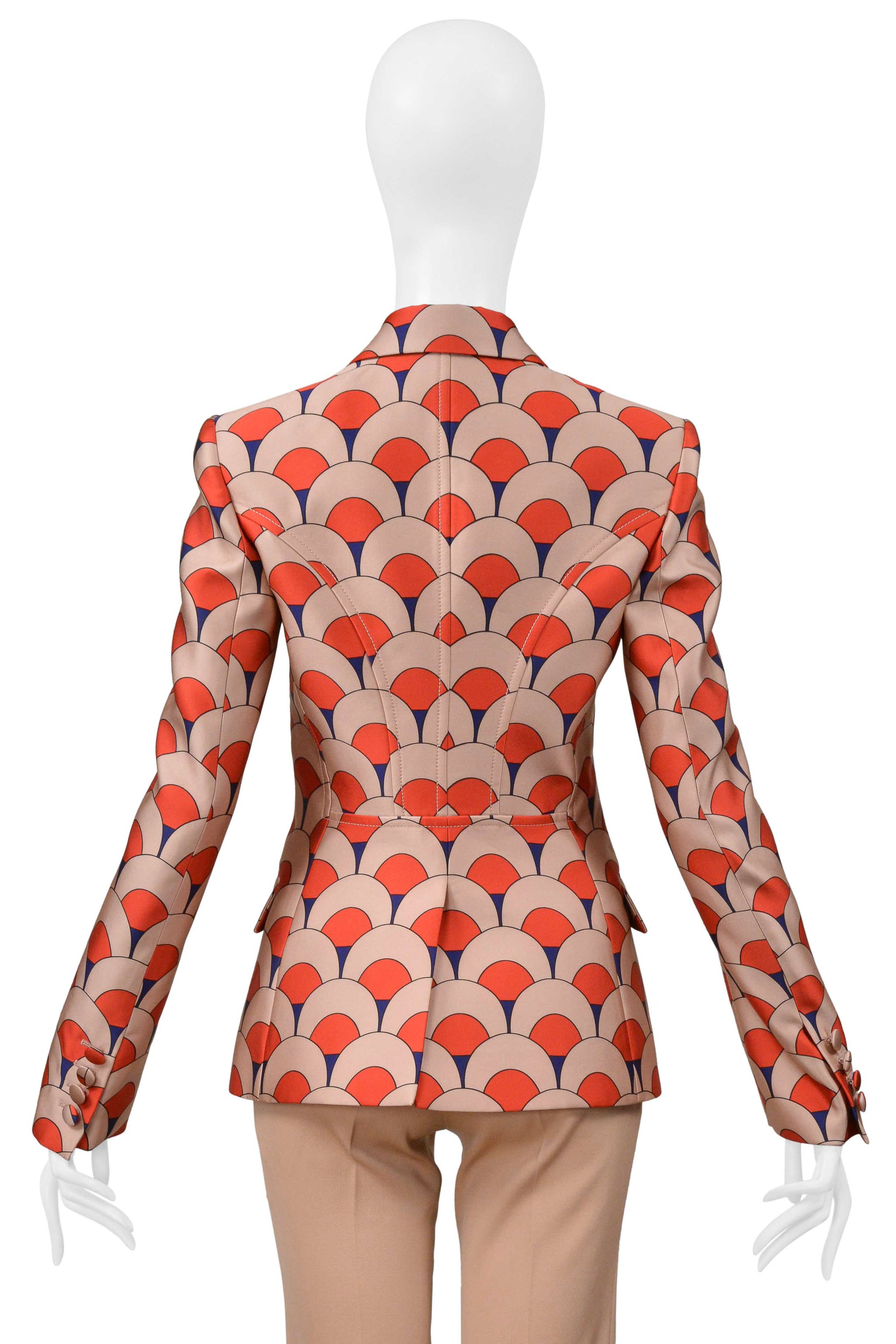 LANVIN PEACH & RED PRINT JACKET AND PANT SUIT ENSEMBLE NWTS 2022