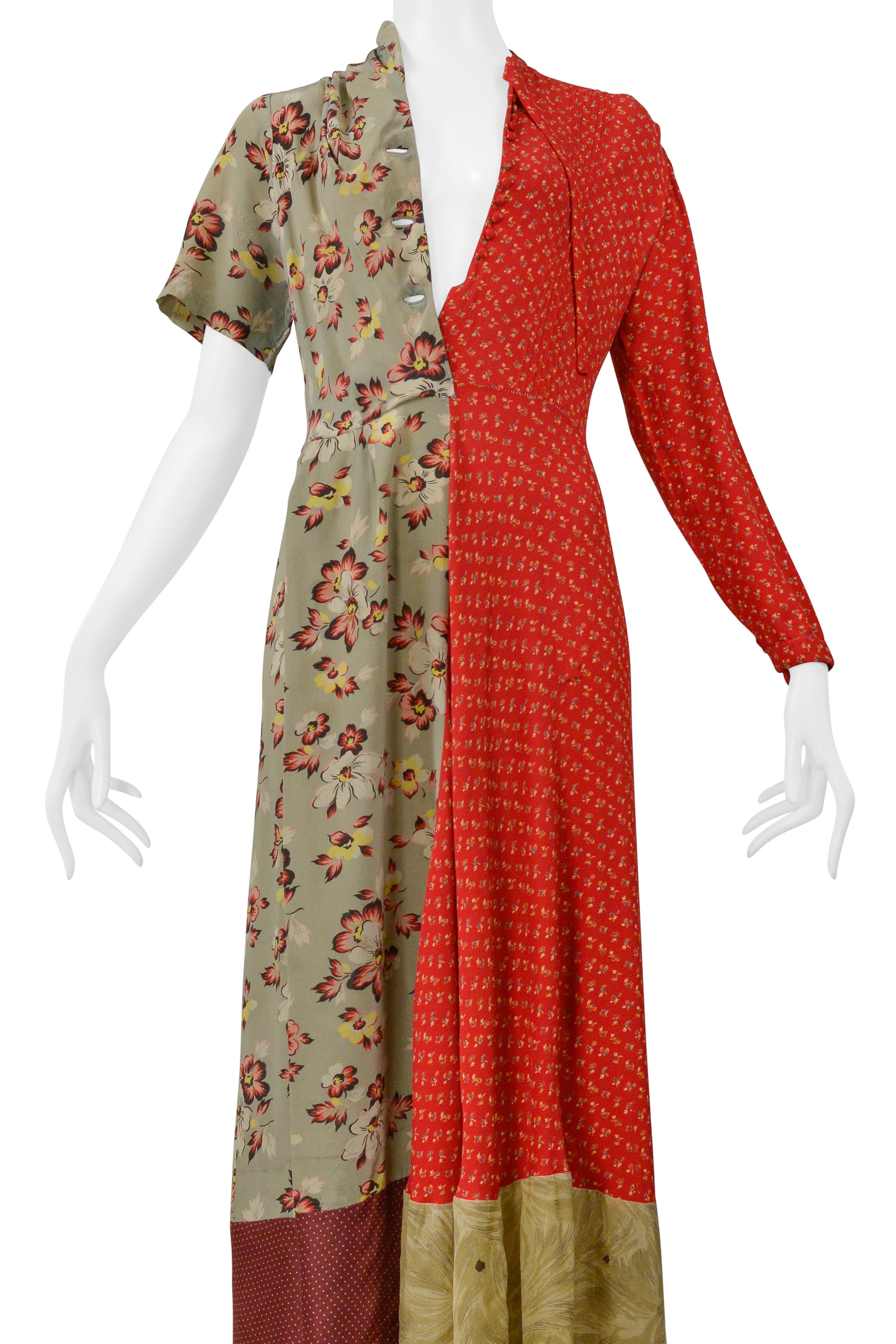 MAISON MARTIN MARGIELA ARTISANAL RECONSTRUCTED FLORAL VINTAGE DRESS 1993-94