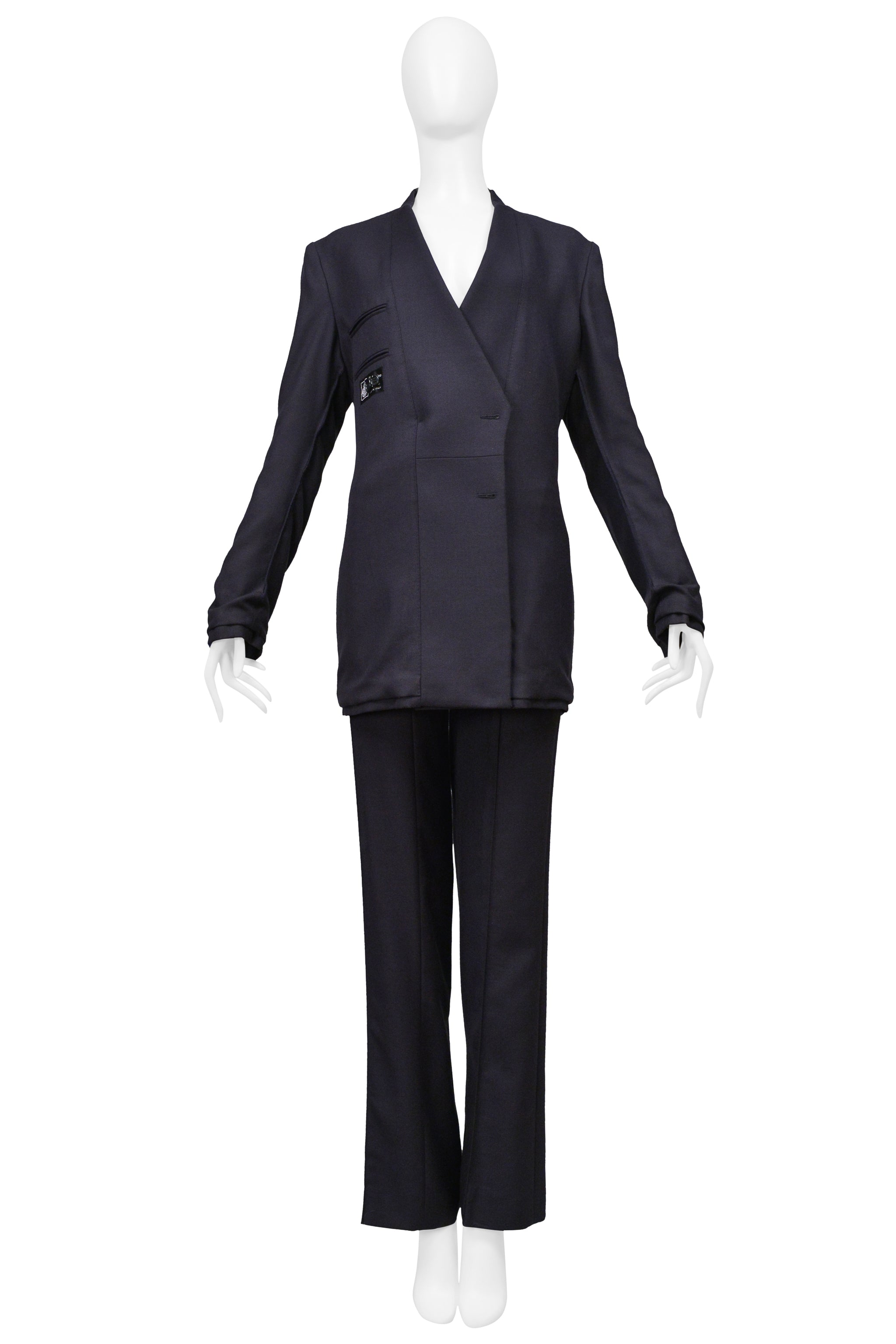 MAISON MARTIN MARGIELA BLUE OVERSIZED PANT SUIT 2000-01