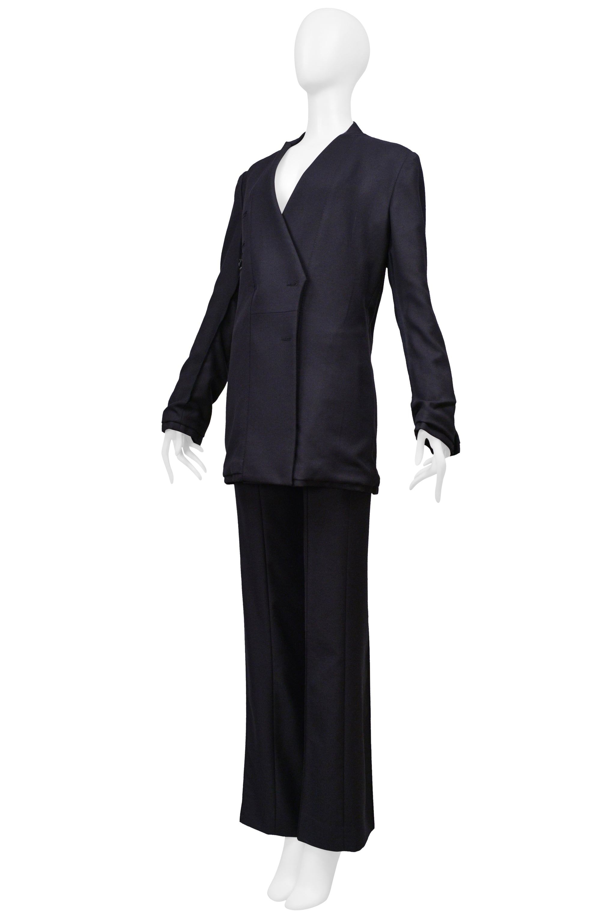 MAISON MARTIN MARGIELA BLUE OVERSIZED PANT SUIT 2000-01