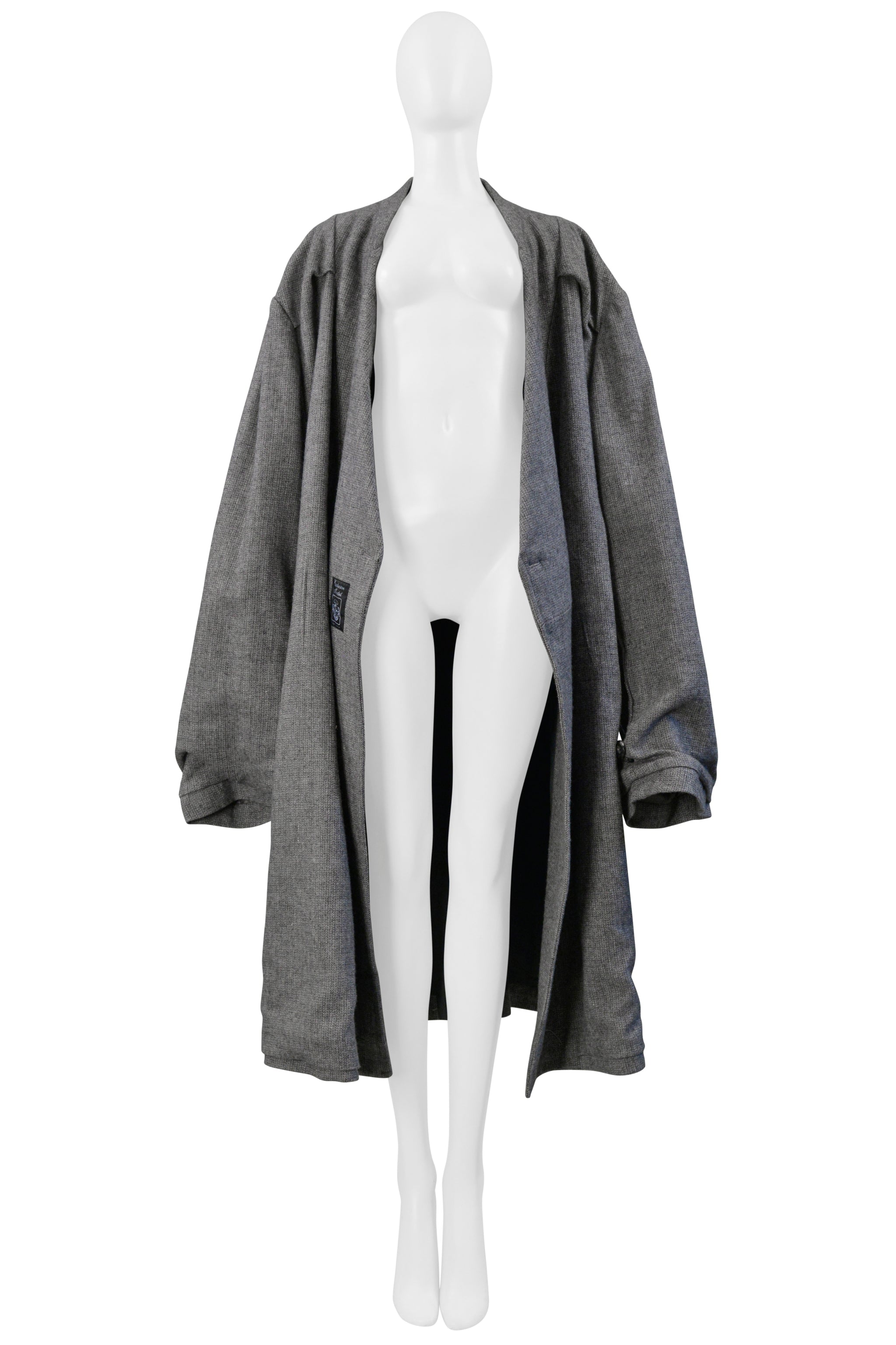MAISON MARTIN MARGIELA GREY WOOL OVERSIZED OVERCOAT 2000-2001 AW