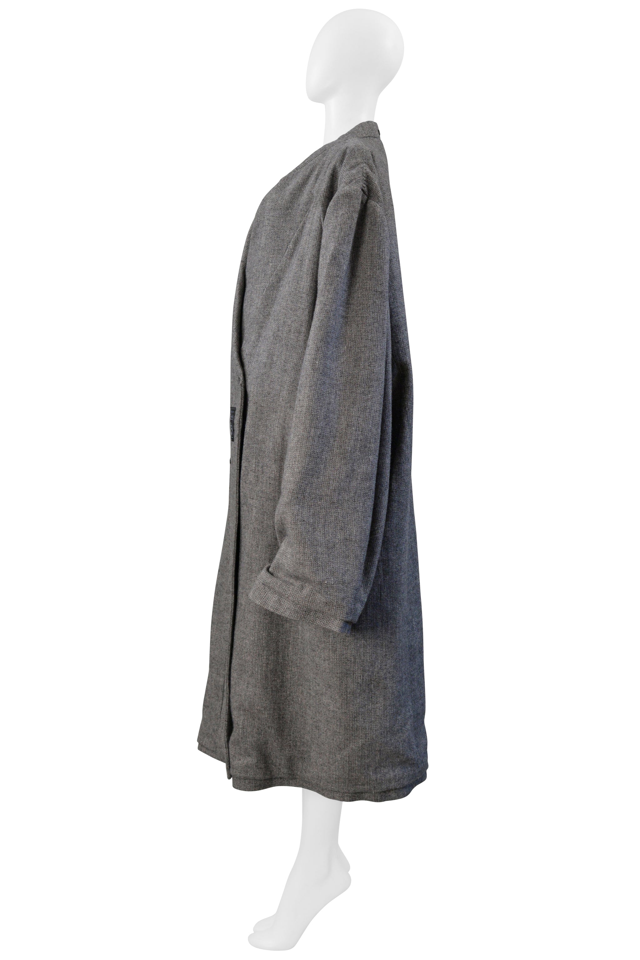 MAISON MARTIN MARGIELA GREY WOOL OVERSIZED OVERCOAT 2000-2001 AW