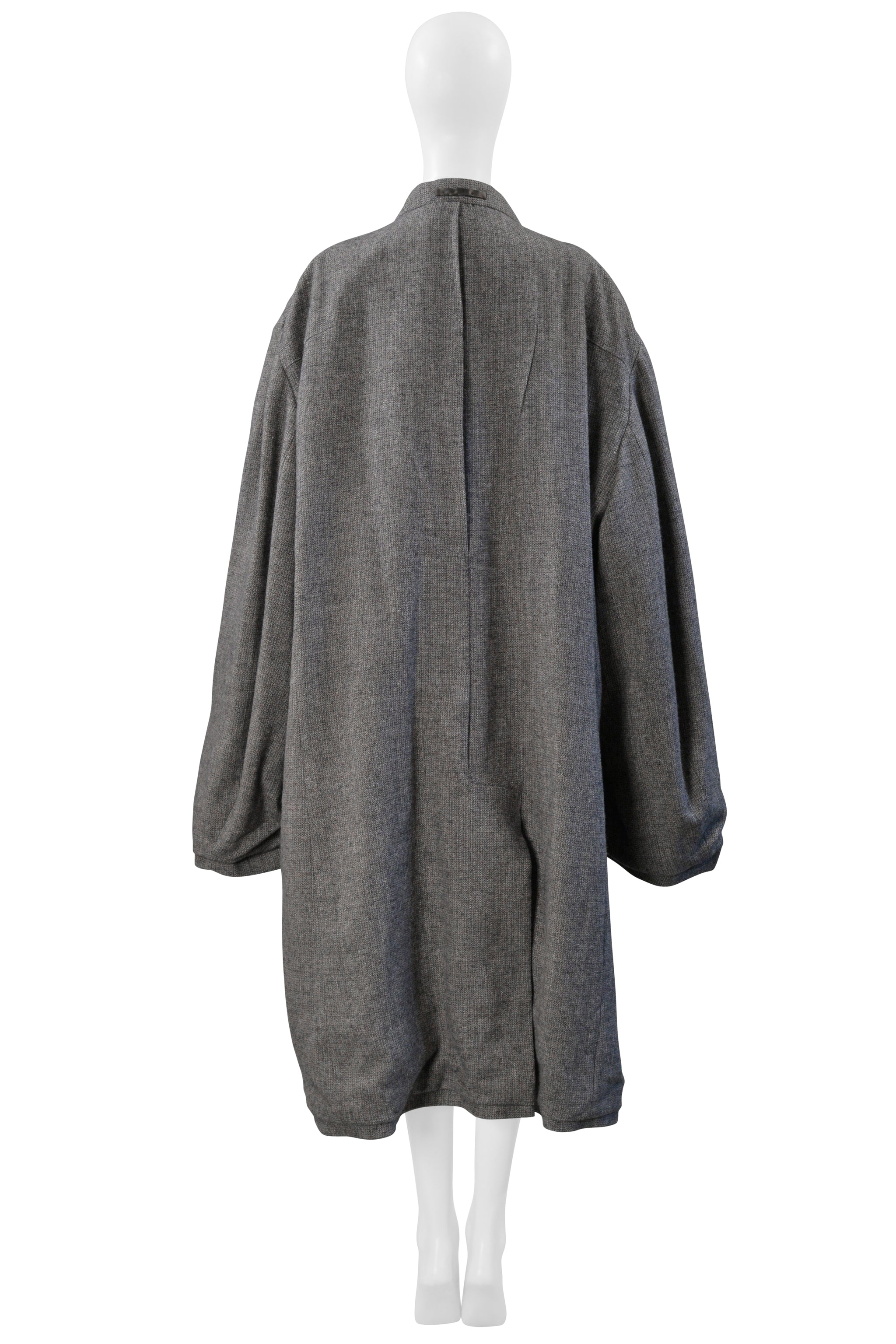 MAISON MARTIN MARGIELA GREY WOOL OVERSIZED OVERCOAT 2000-2001 AW