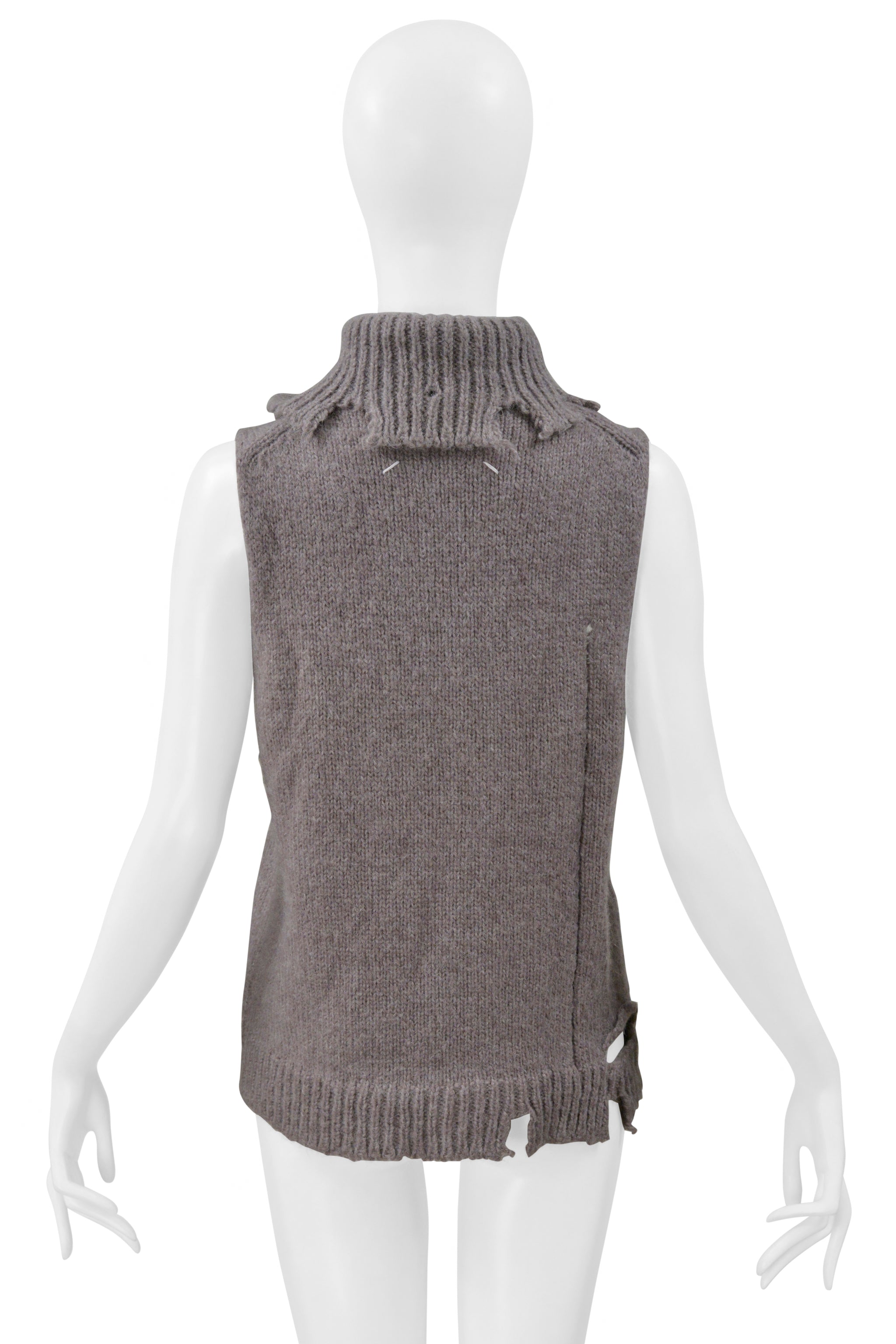 MAISON MARTIN MARGIELA MAUVE DECONSTRUCTED SWEATER WITH HIGH NECK 2001