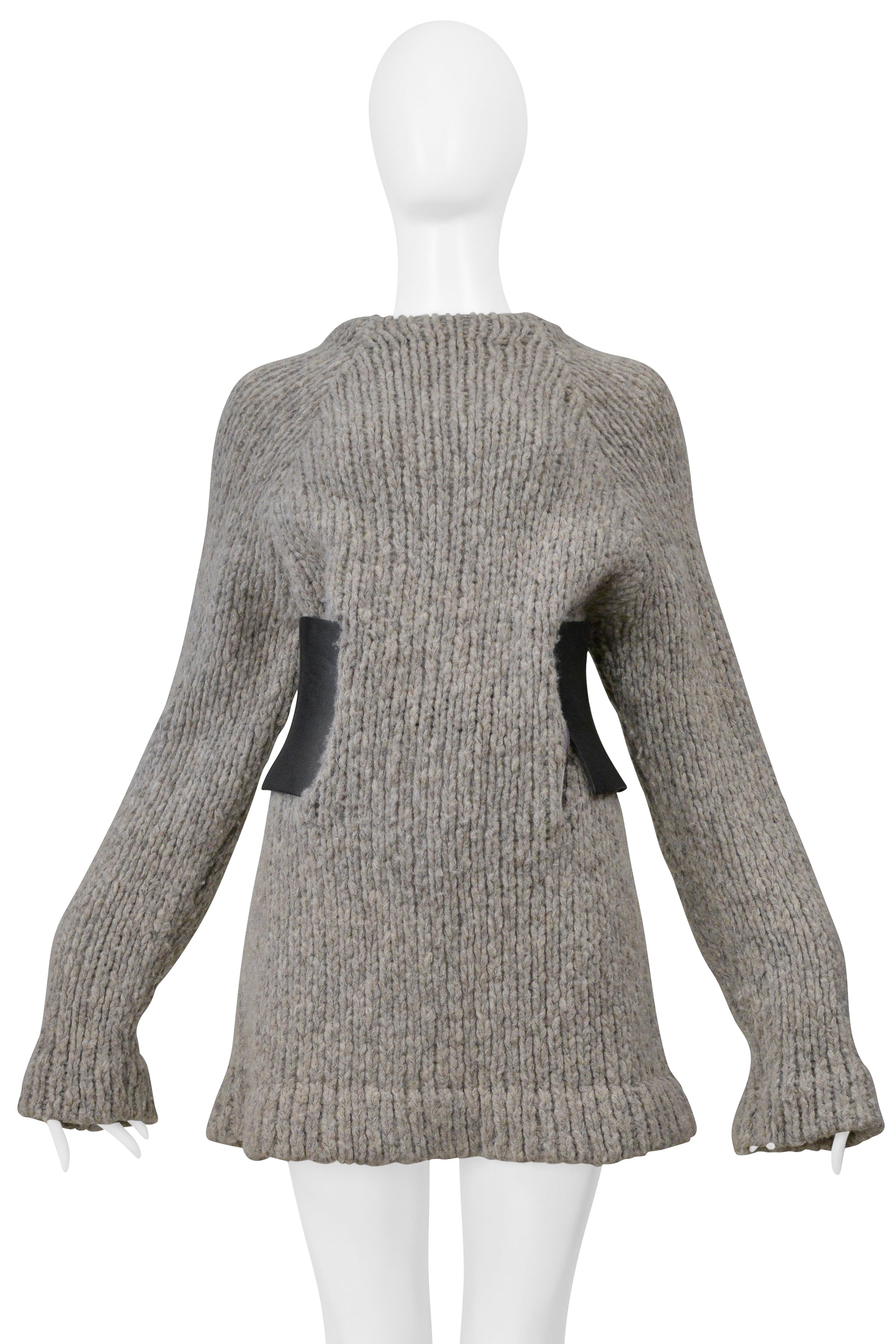 MAISON MARTIN MARGIELA MELANGE SWEATER WITH VERTICAL ZIPPERS AT WAIST 1997