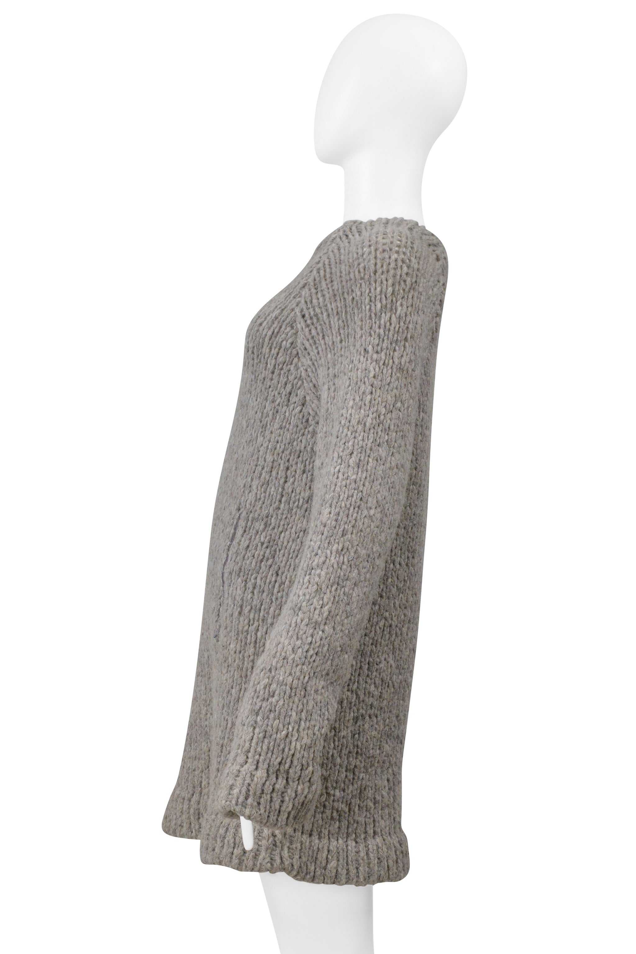 MAISON MARTIN MARGIELA MELANGE SWEATER WITH VERTICAL ZIPPERS AT WAIST 1997