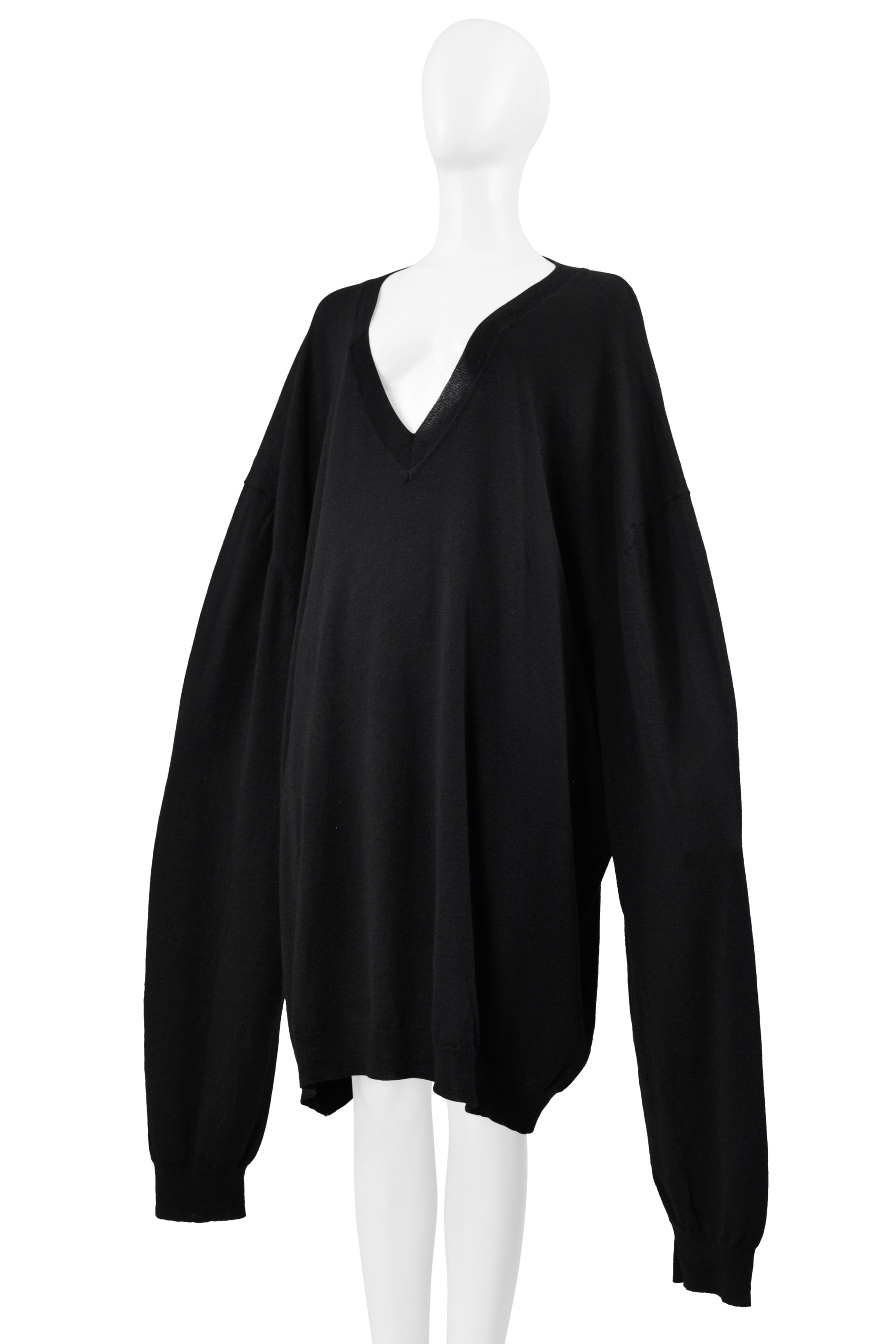 MAISON MARTIN MARGIELA BLACK OVERSIZED V NECK SWEATER 2000