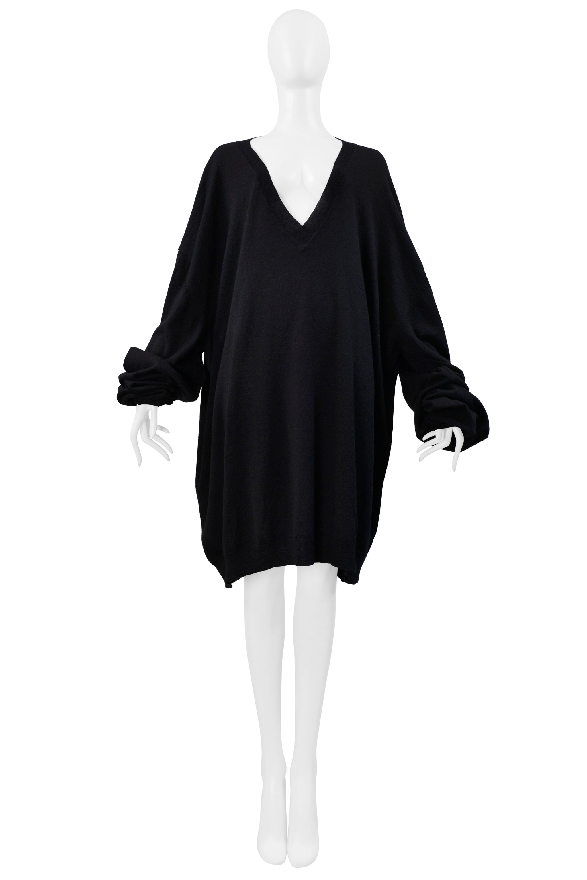 MAISON MARTIN MARGIELA BLACK OVERSIZED V NECK SWEATER 2000