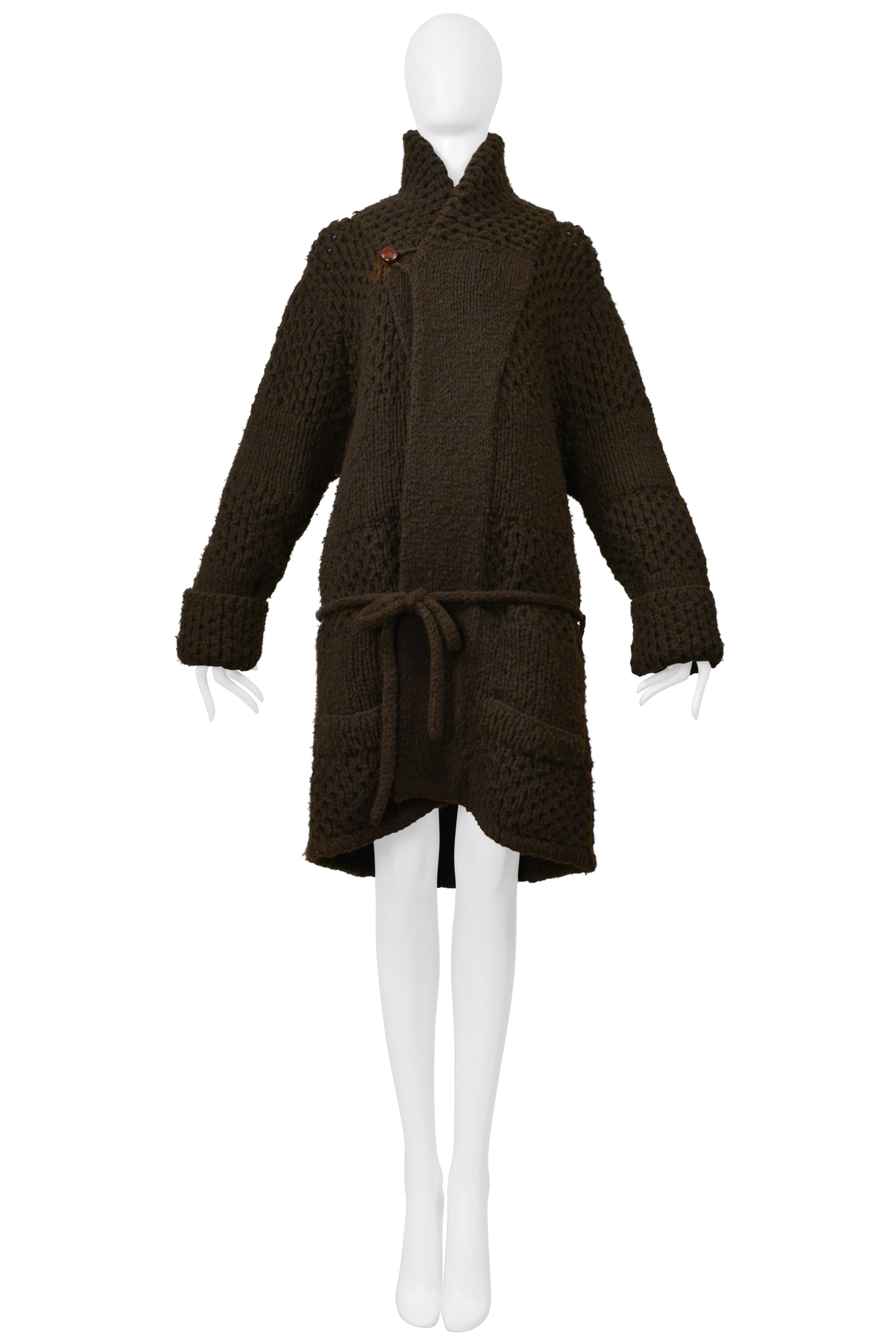 MAISON MARTIN MARGIELA COLLECTION 10 MENS UNISEX BROWN CARDIGAN SWEATER 2001-02