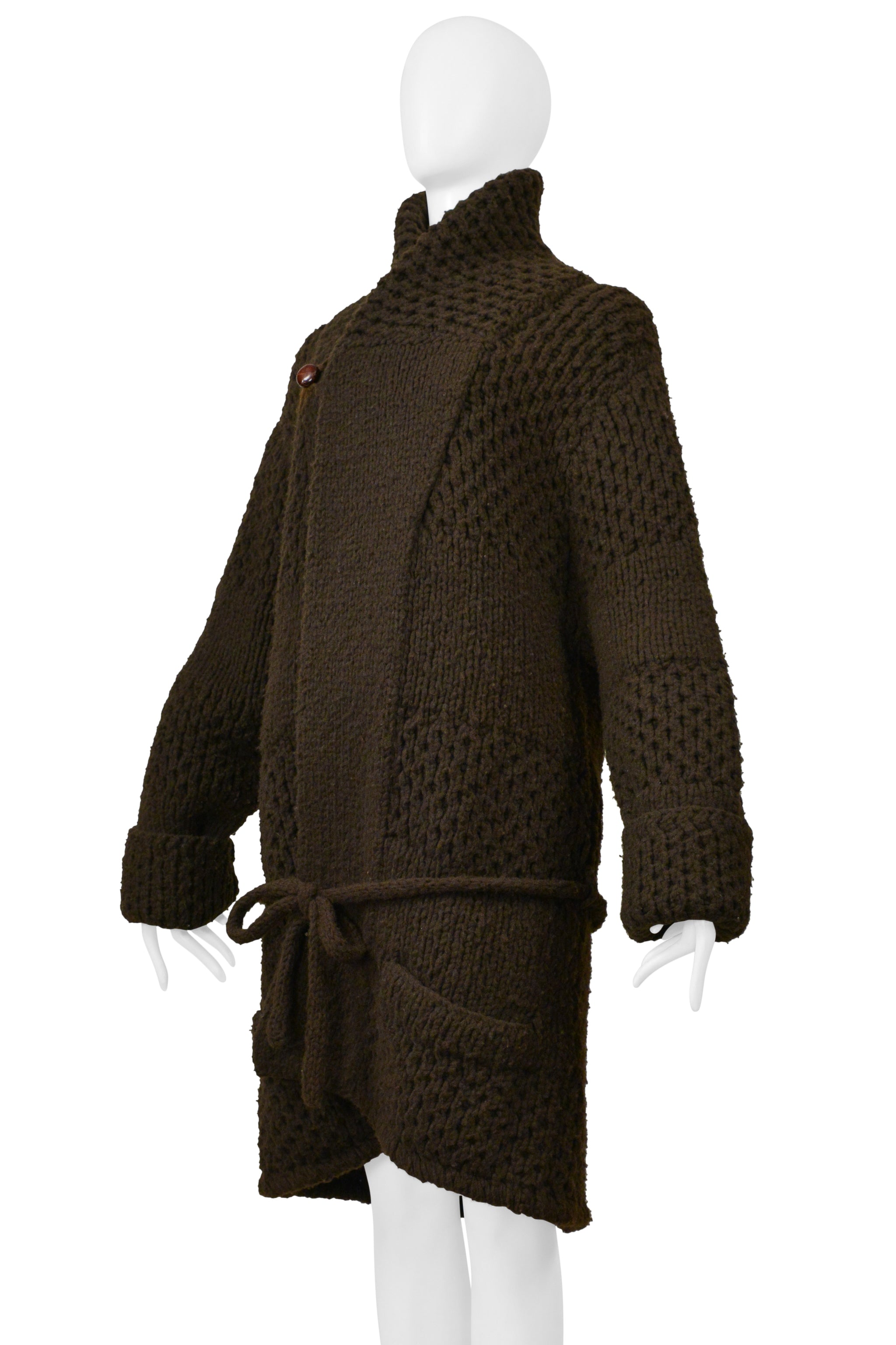 MAISON MARTIN MARGIELA COLLECTION 10 MENS UNISEX BROWN CARDIGAN SWEATER 2001-02