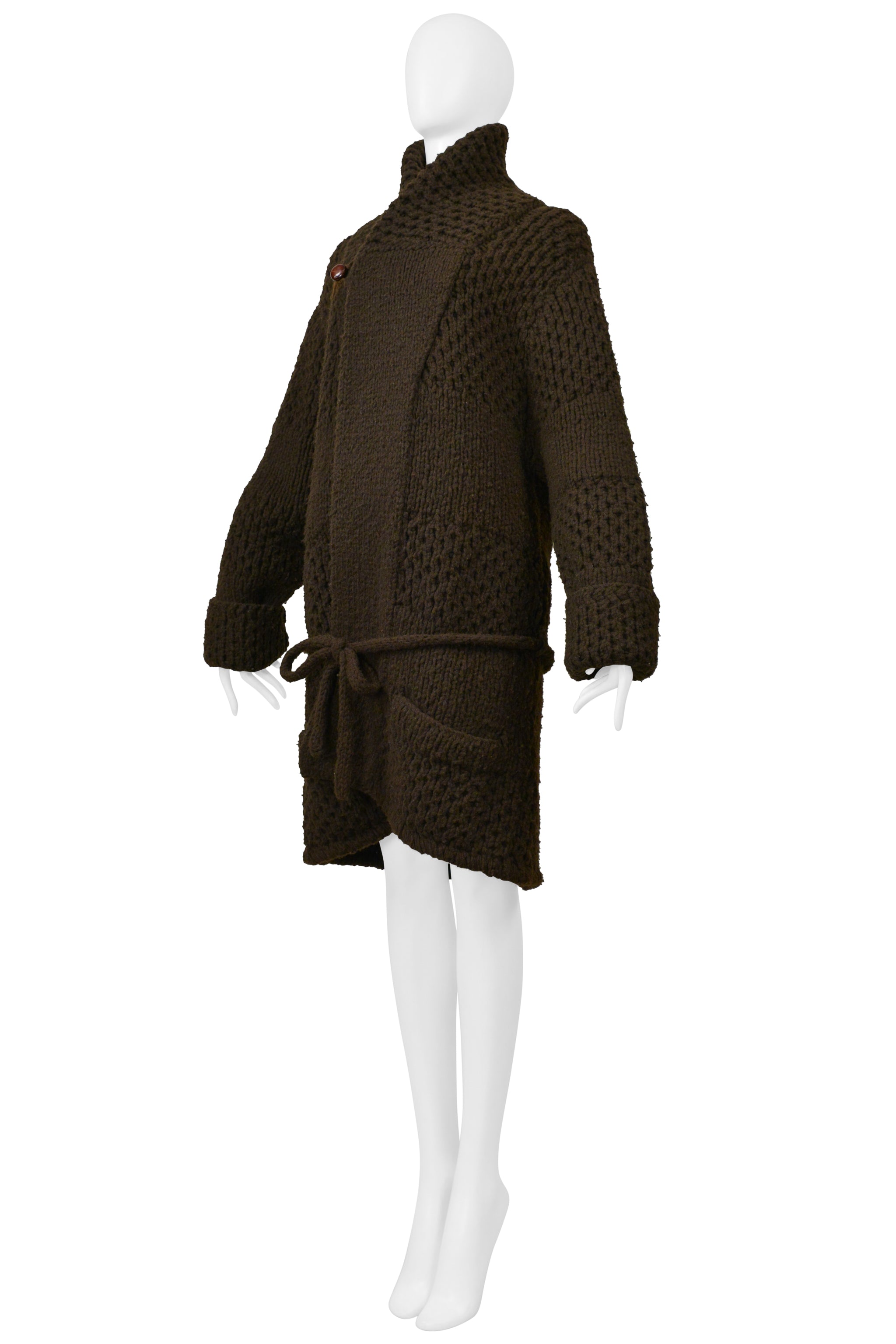 MAISON MARTIN MARGIELA COLLECTION 10 MENS UNISEX BROWN CARDIGAN SWEATER 2001-02
