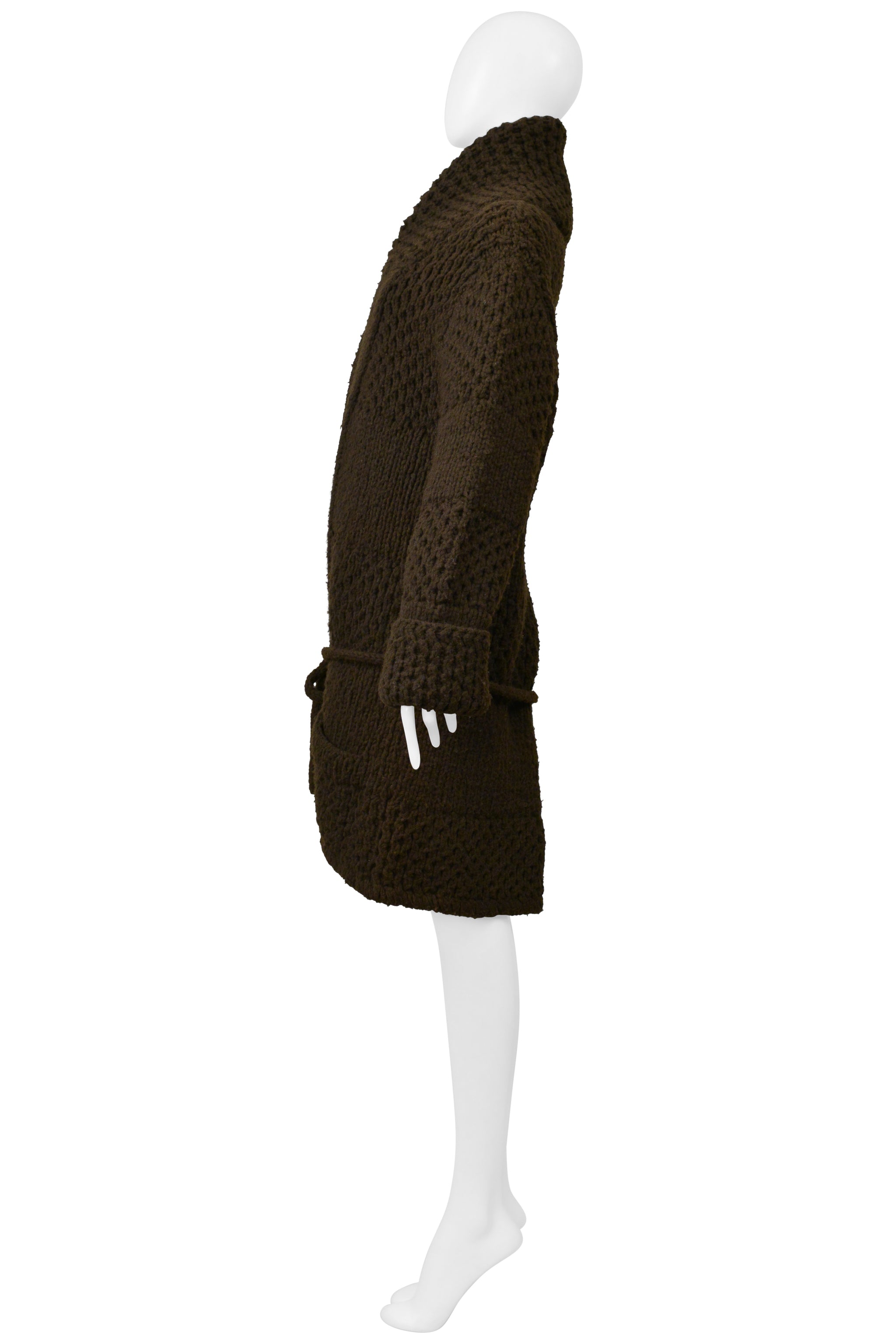 MAISON MARTIN MARGIELA COLLECTION 10 MENS UNISEX BROWN CARDIGAN SWEATER 2001-02