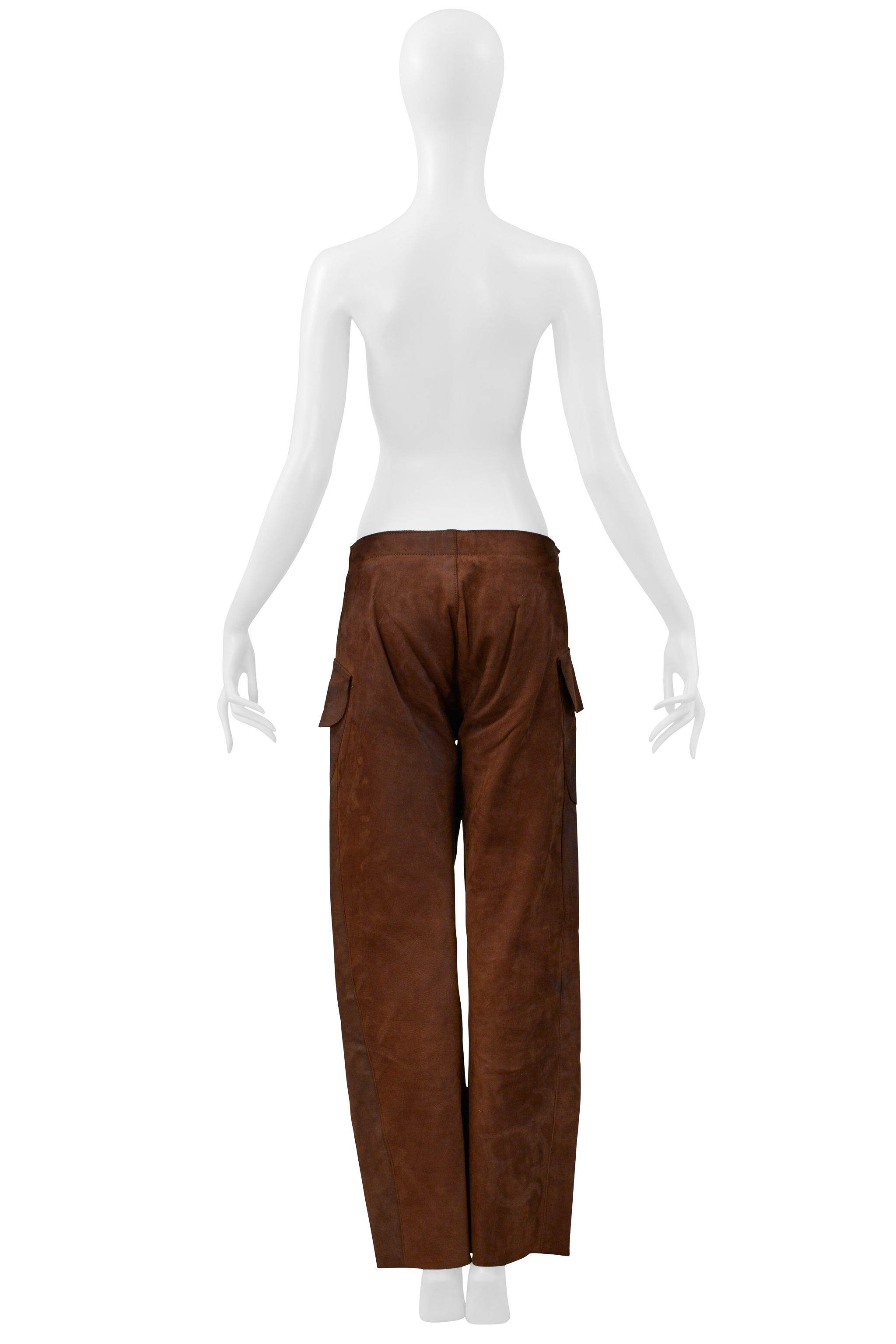 MAISON MARTIN MARGIELA GREASED BROWN LEATHER TROUSERS PANTS AW 2001-2002