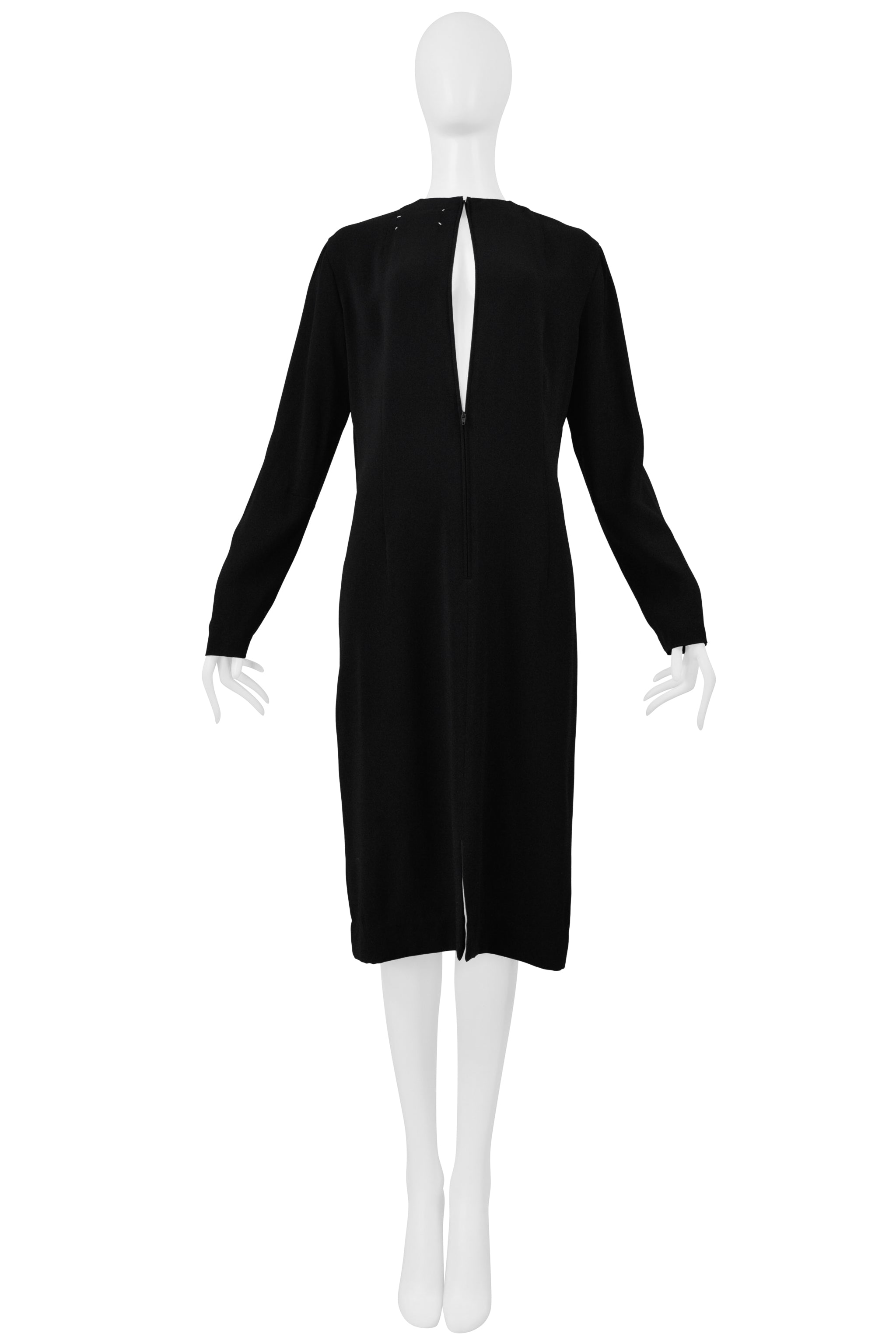 MAISON MARTIN MARGIELA BLACK TWO WAY MIRROR DRESS WITH ZIPPERS 2001