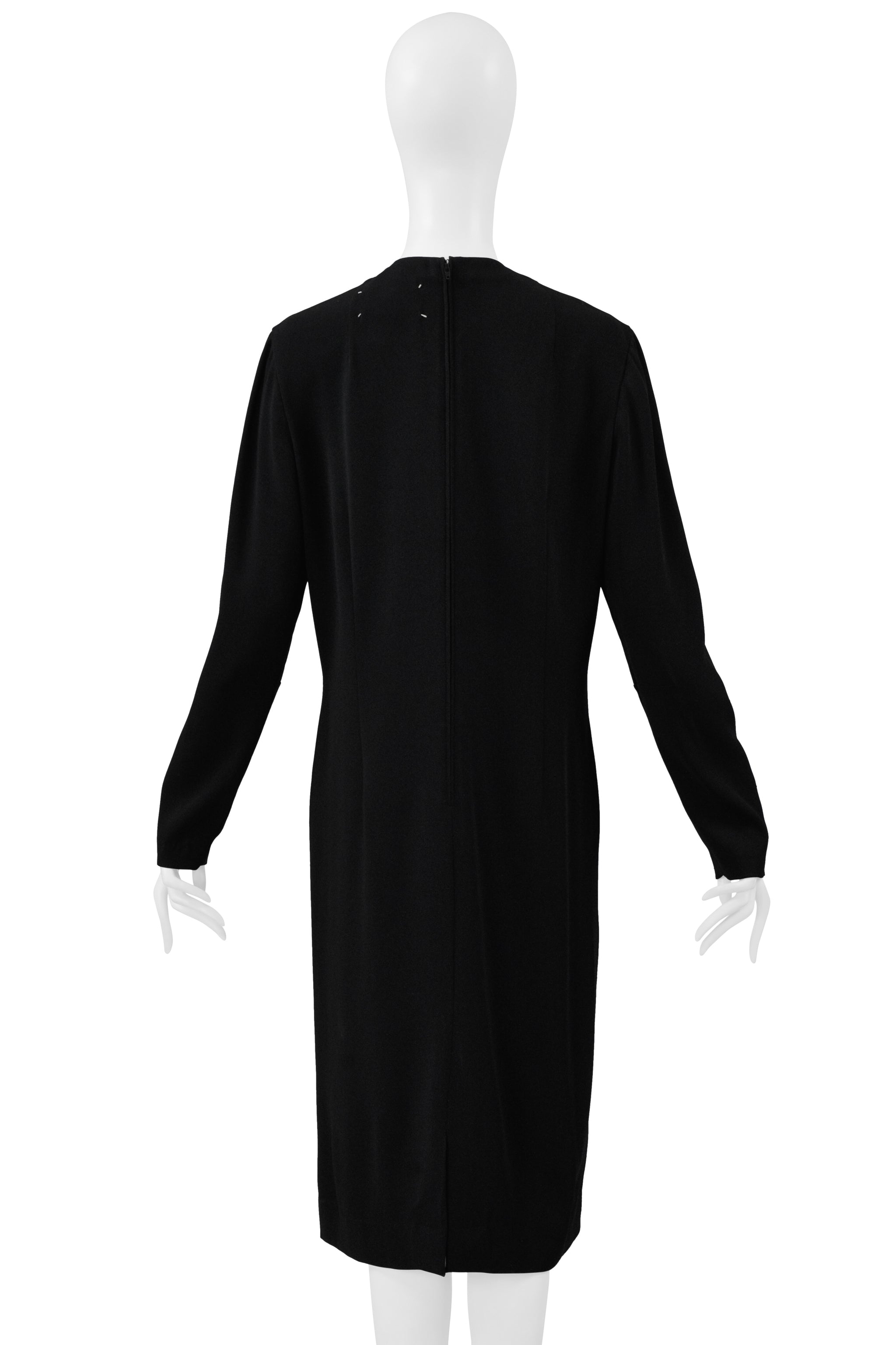 MAISON MARTIN MARGIELA BLACK TWO WAY MIRROR DRESS WITH ZIPPERS 2001