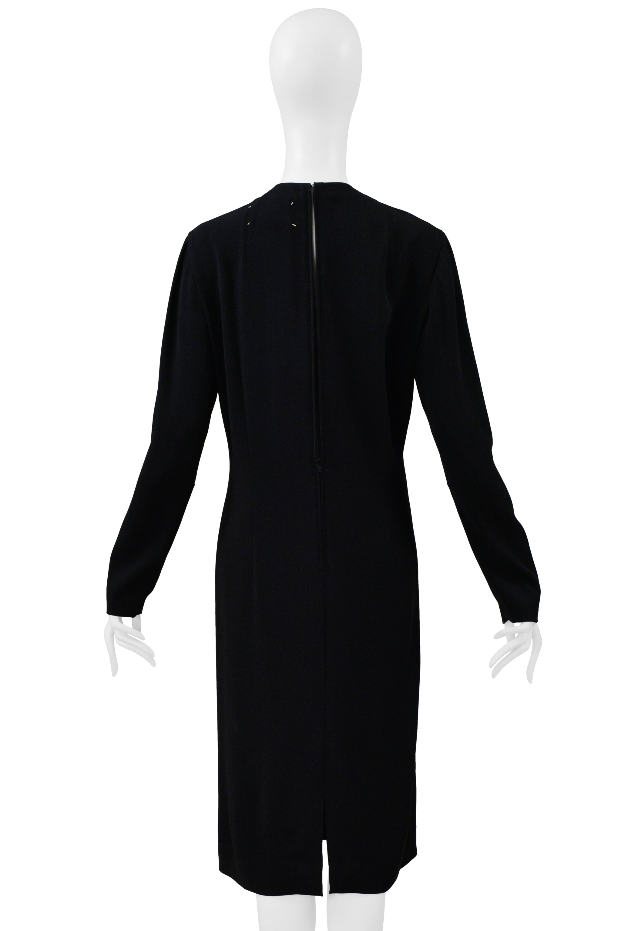 MAISON MARTIN MARGIELA BLACK TWO WAY MIRROR DRESS WITH ZIPPERS 2001