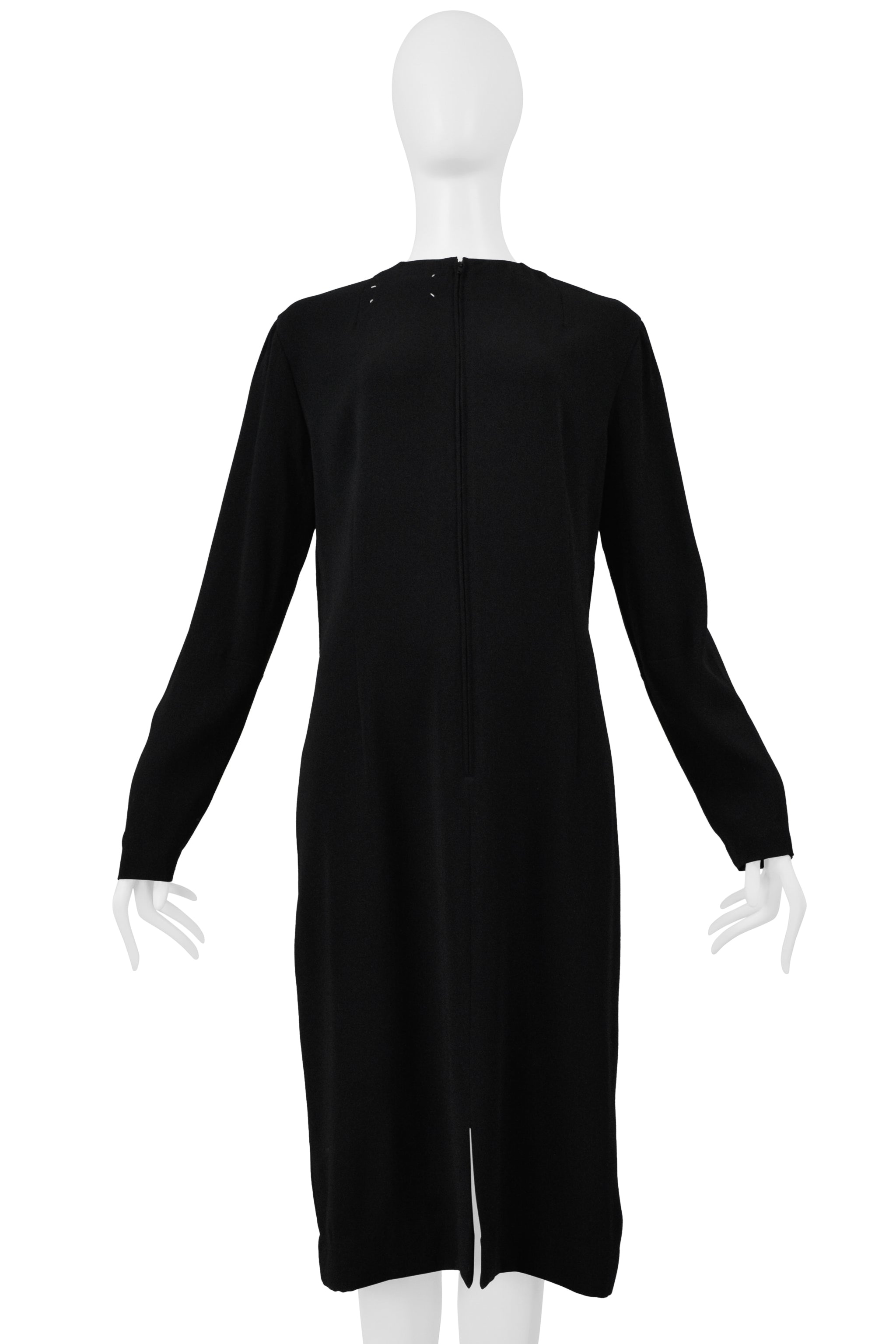 MAISON MARTIN MARGIELA BLACK TWO WAY MIRROR DRESS WITH ZIPPERS 2001