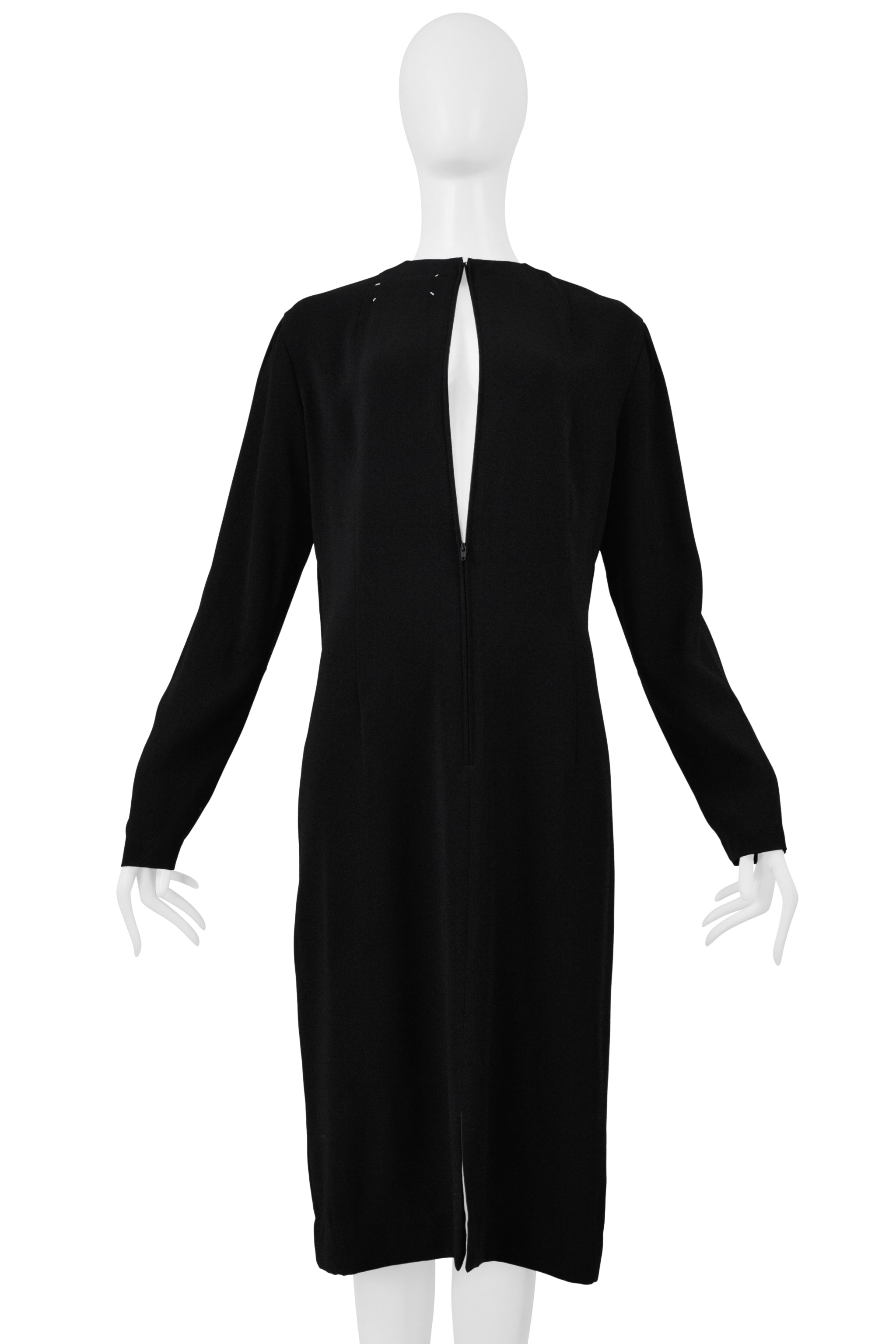 MAISON MARTIN MARGIELA BLACK TWO WAY MIRROR DRESS WITH ZIPPERS 2001