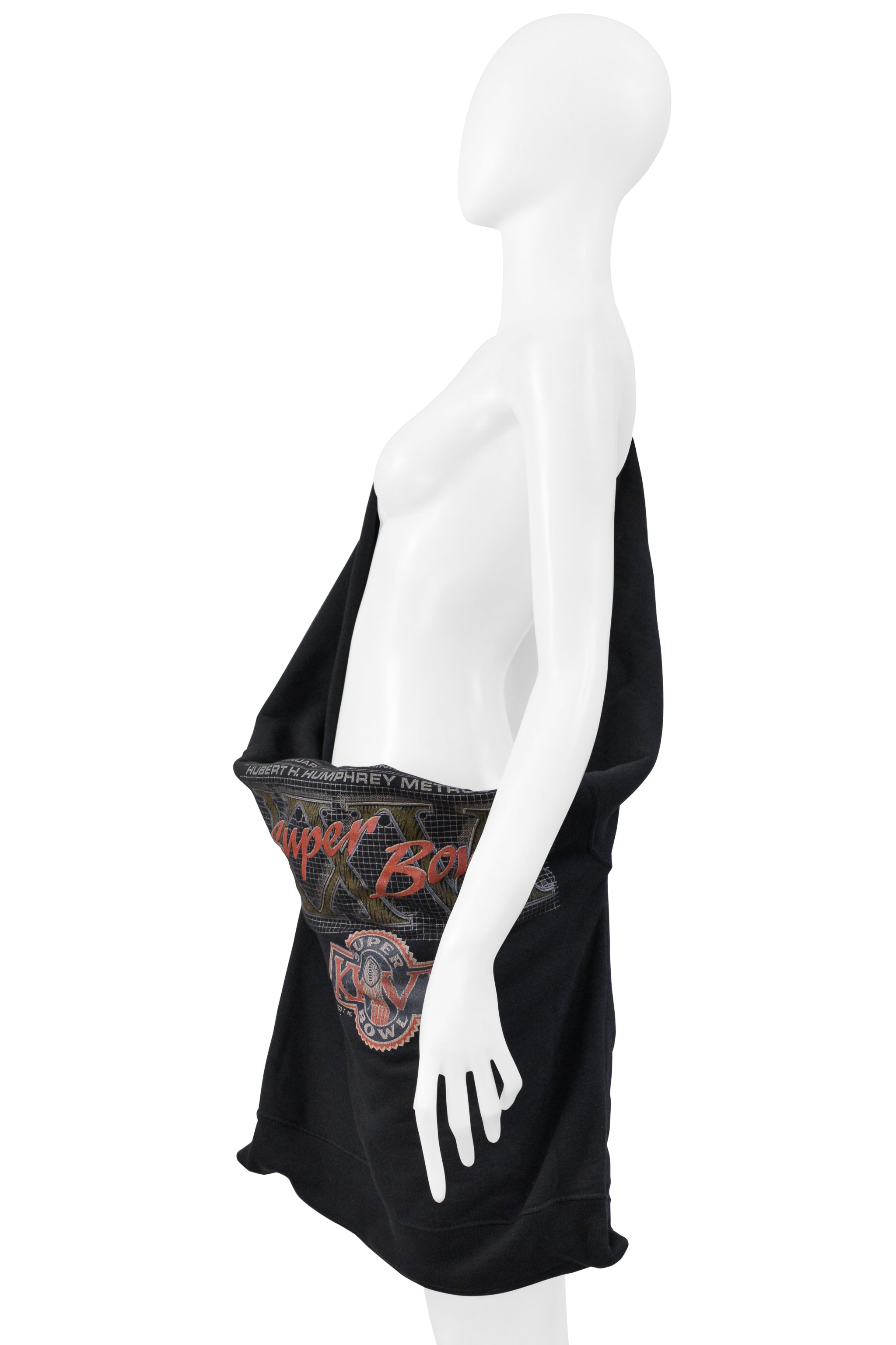 MAISON MARTIN MARGIELA ARTISANAL "SUPER BOWL" VINTAGE SWEATSHIRT BAG SS 2001