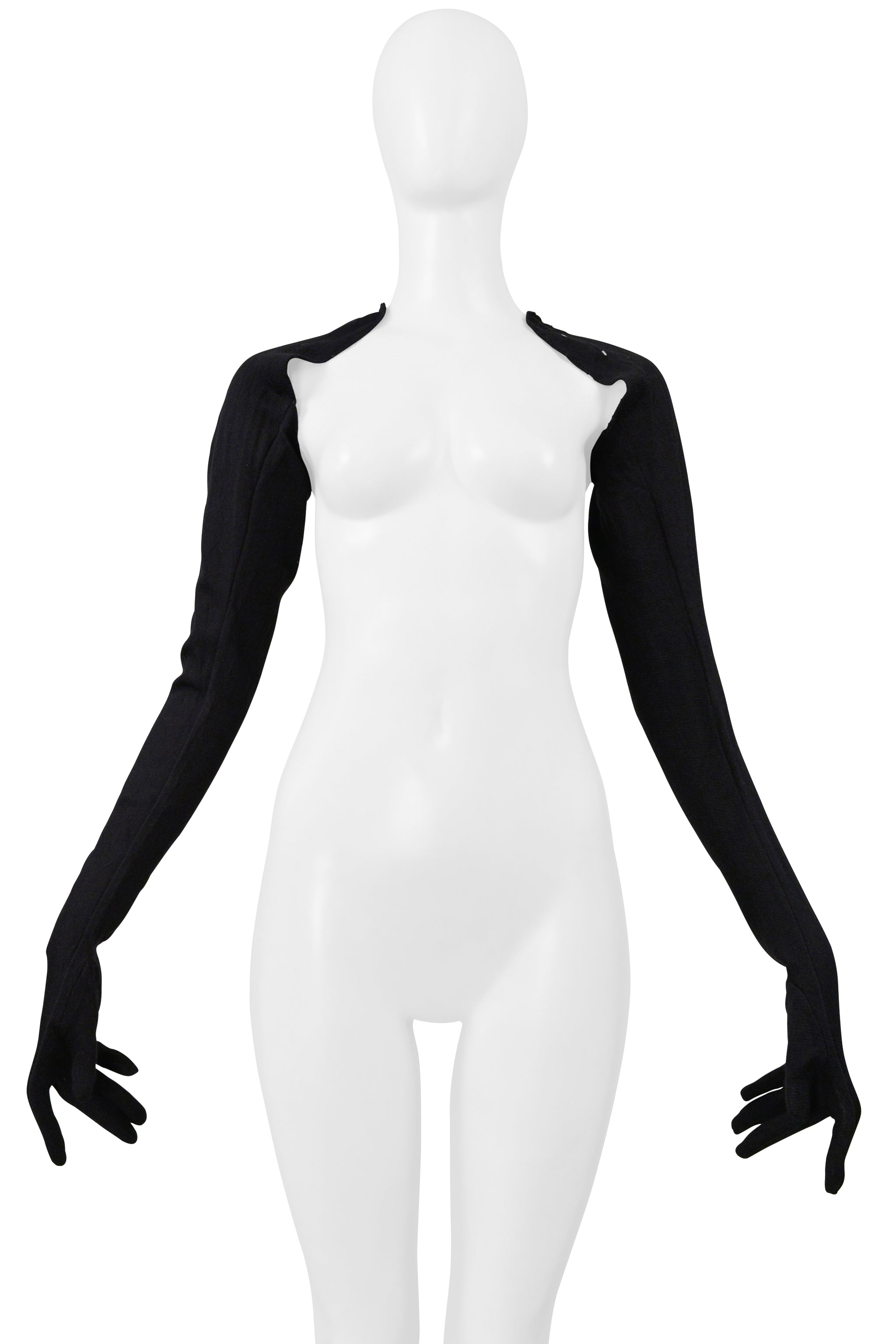 MAISON MARTIN MARGIELA BLACK KNIT LONG GLOVES