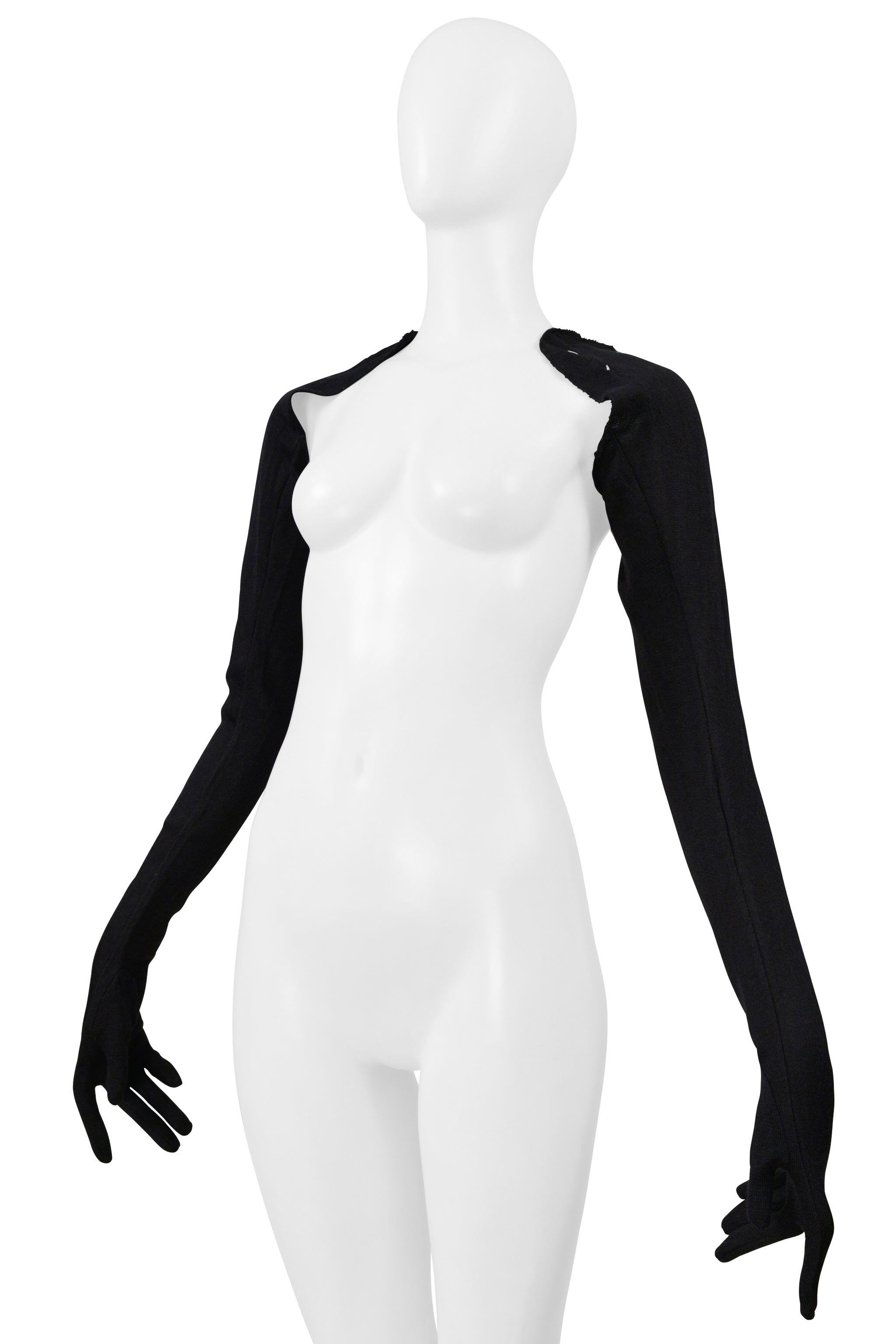 MAISON MARTIN MARGIELA BLACK KNIT LONG GLOVES