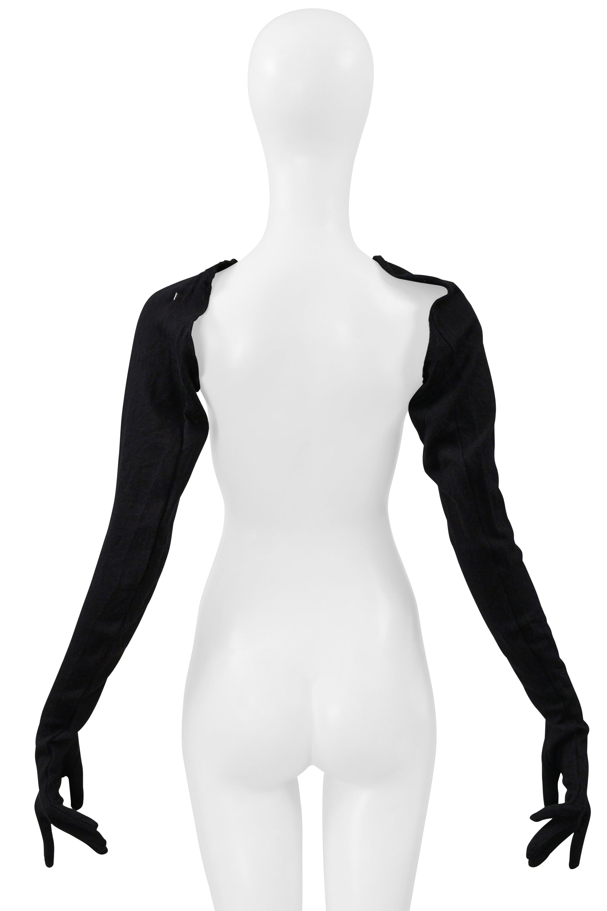 MAISON MARTIN MARGIELA BLACK KNIT LONG GLOVES