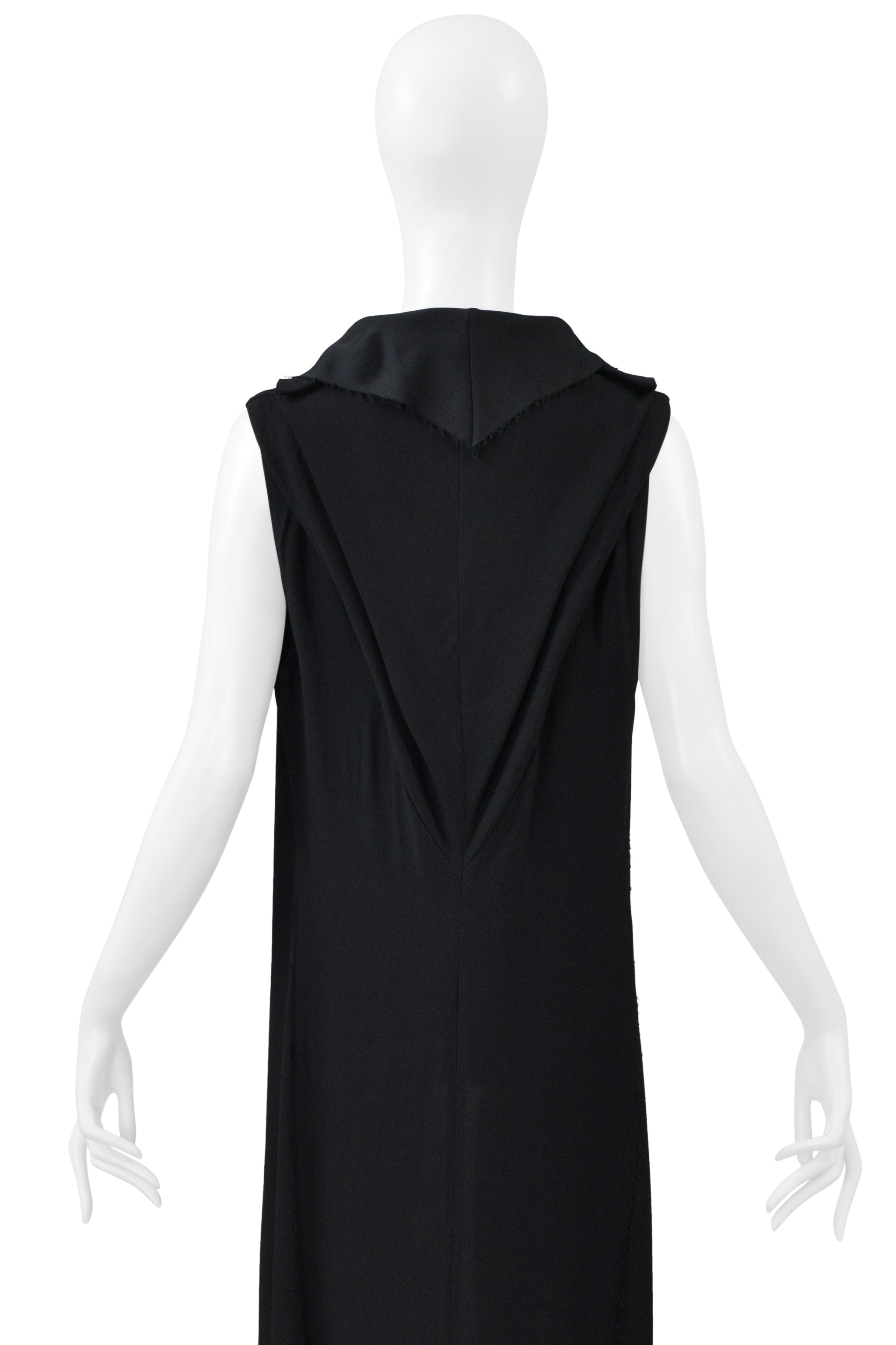 MAISON MARTIN MARGIELA BLACK LONG VEST WITH ROUND COLLAR CIR. SS 2000