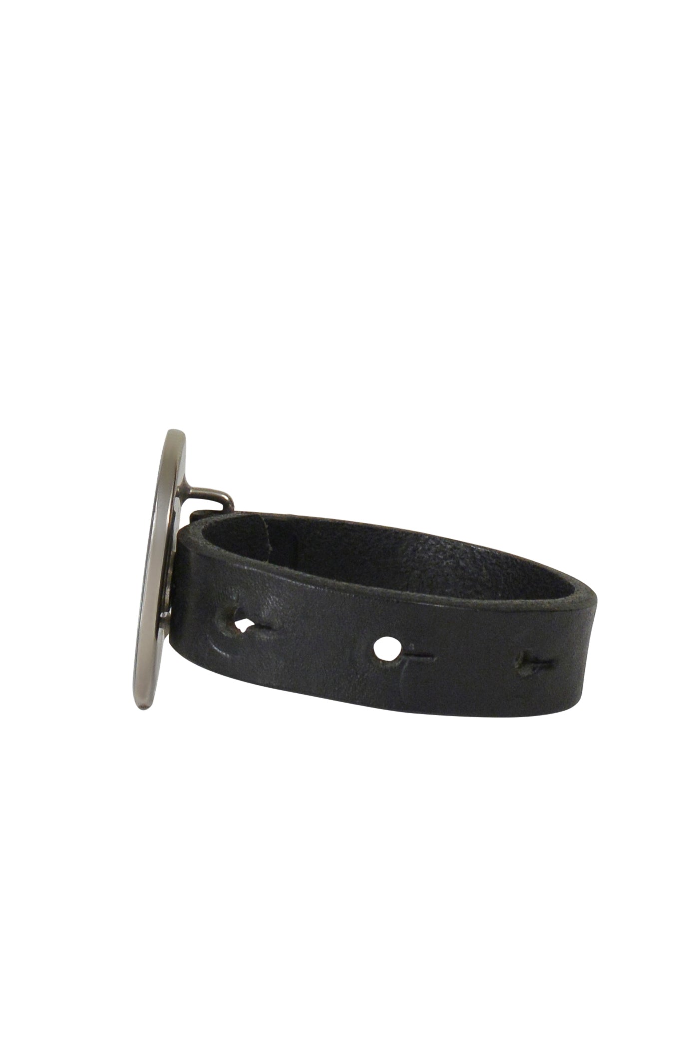 MAISON MARTIN MARGIELA LEATHER BRACELET WITH ROUND MIRROR