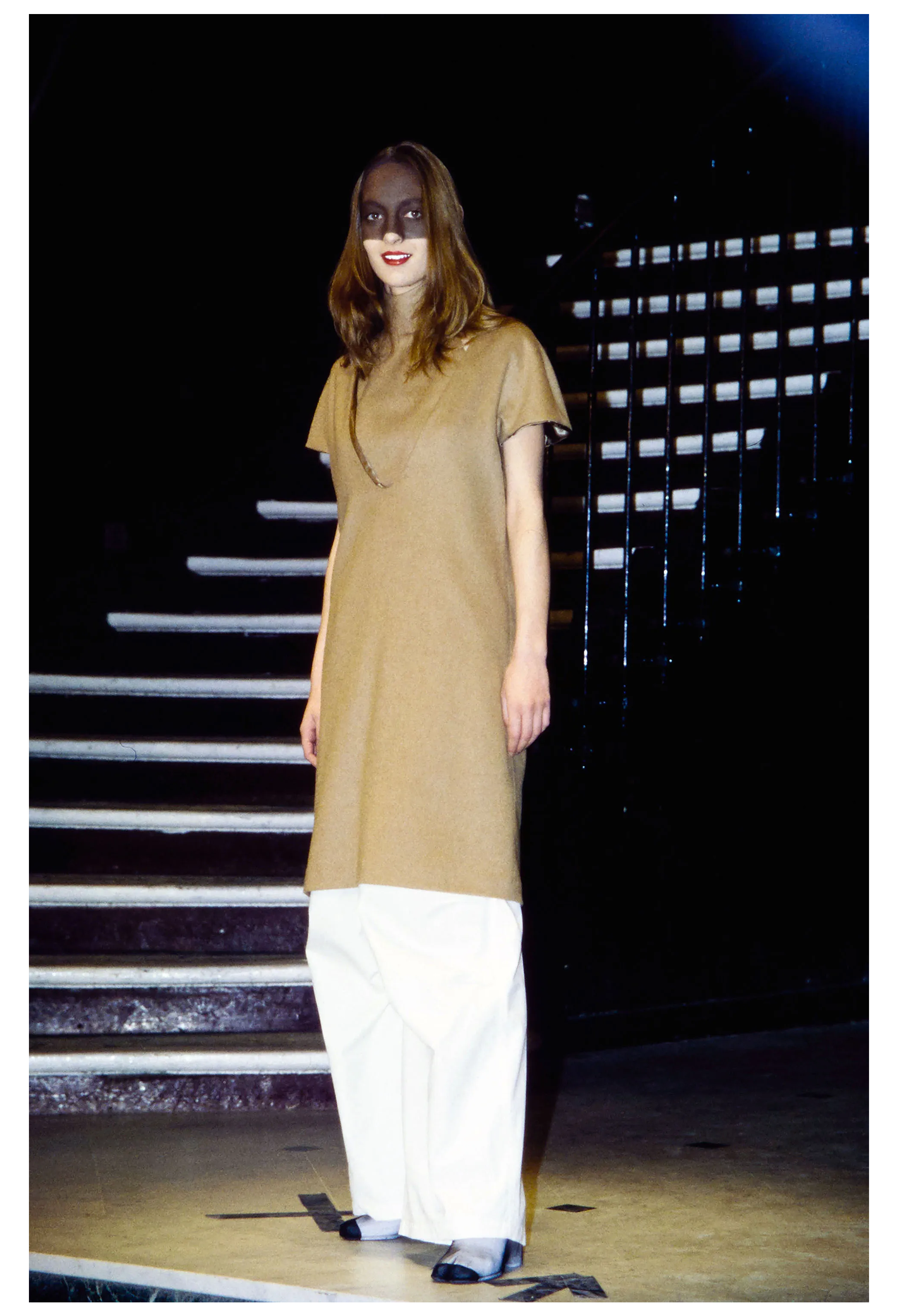 MAISON MARTIN MARGIELA GRAY WOOL DRESS WITH WIDE NECKLINE 1996