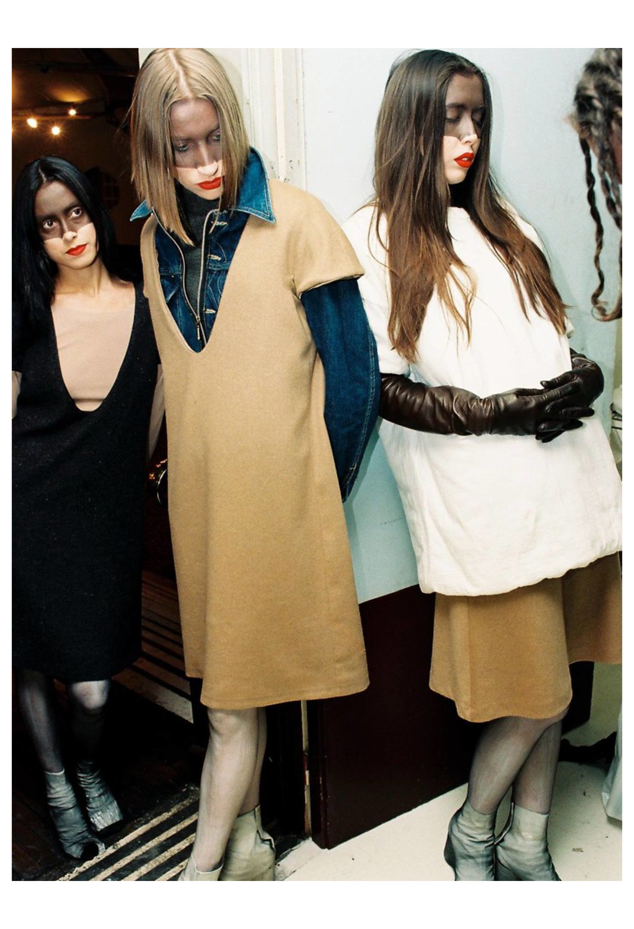 MAISON MARTIN MARGIELA GRAY WOOL DRESS WITH WIDE NECKLINE 1996