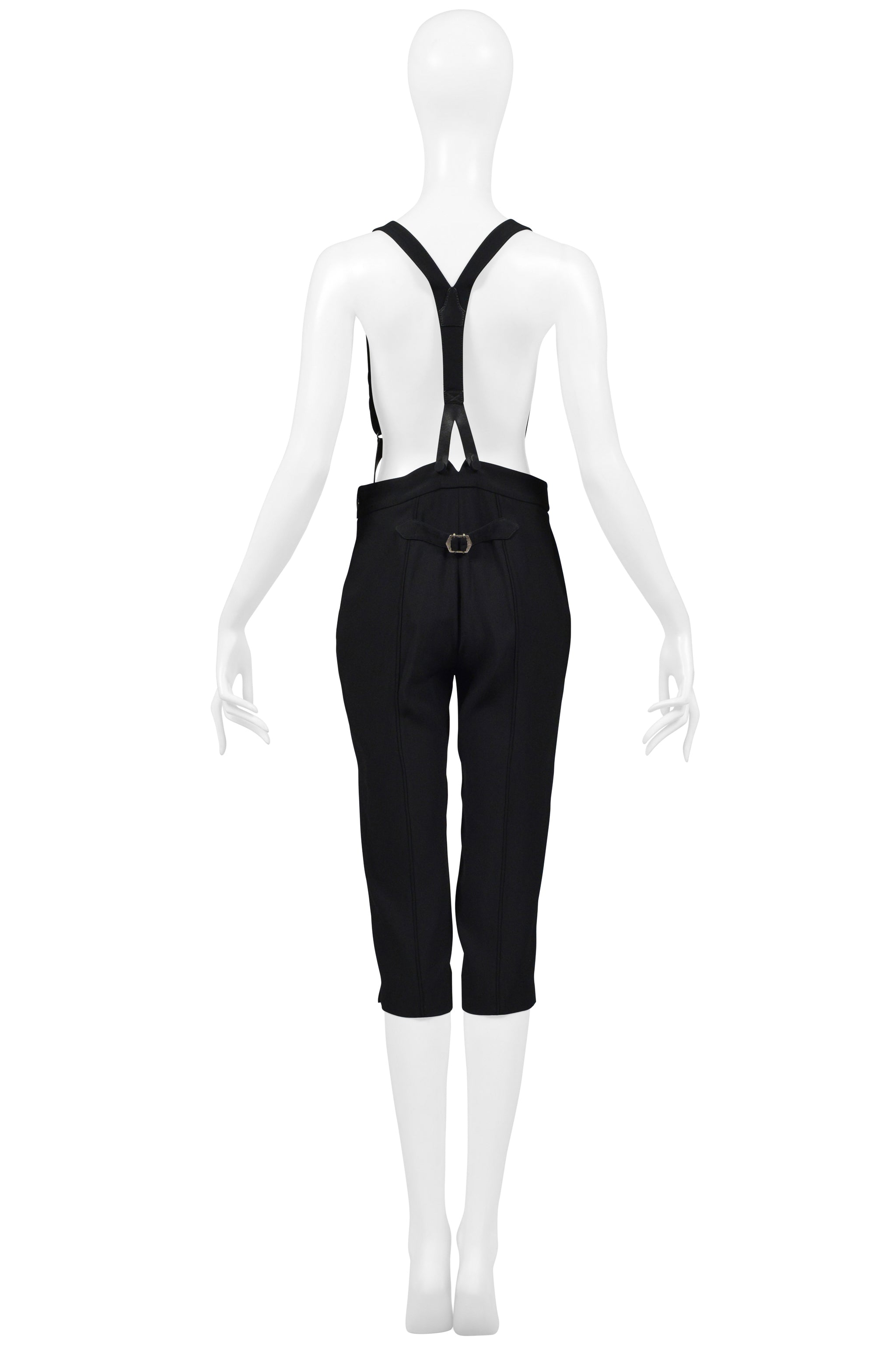 ALEXANDER MCQUEEN BLACK TUXEDO KNICKERS WITH BRACES SUSPENDERS 2007