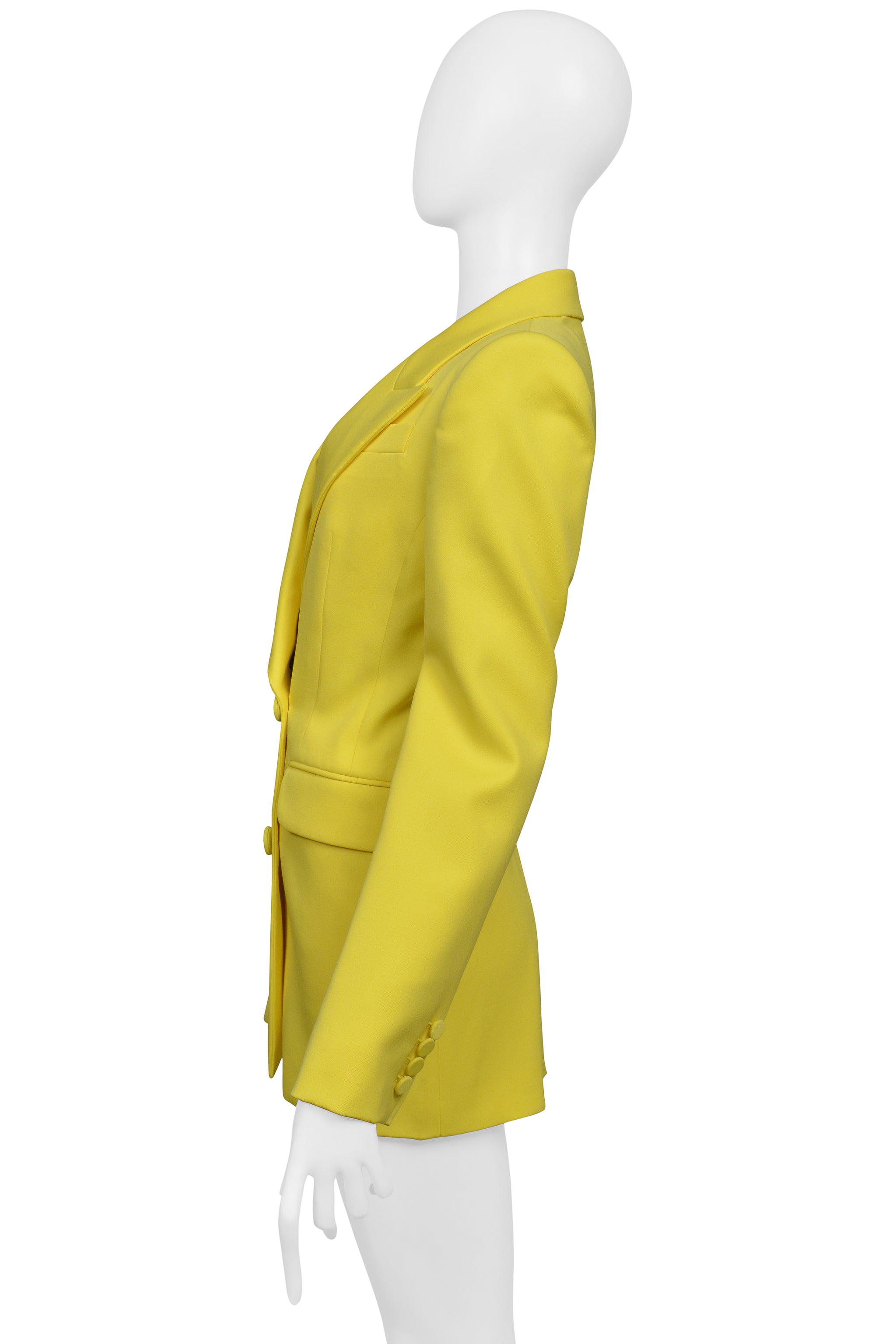 ALEXANDER MCQUEEN YELLOW DOUBLE BREASTED JACKET