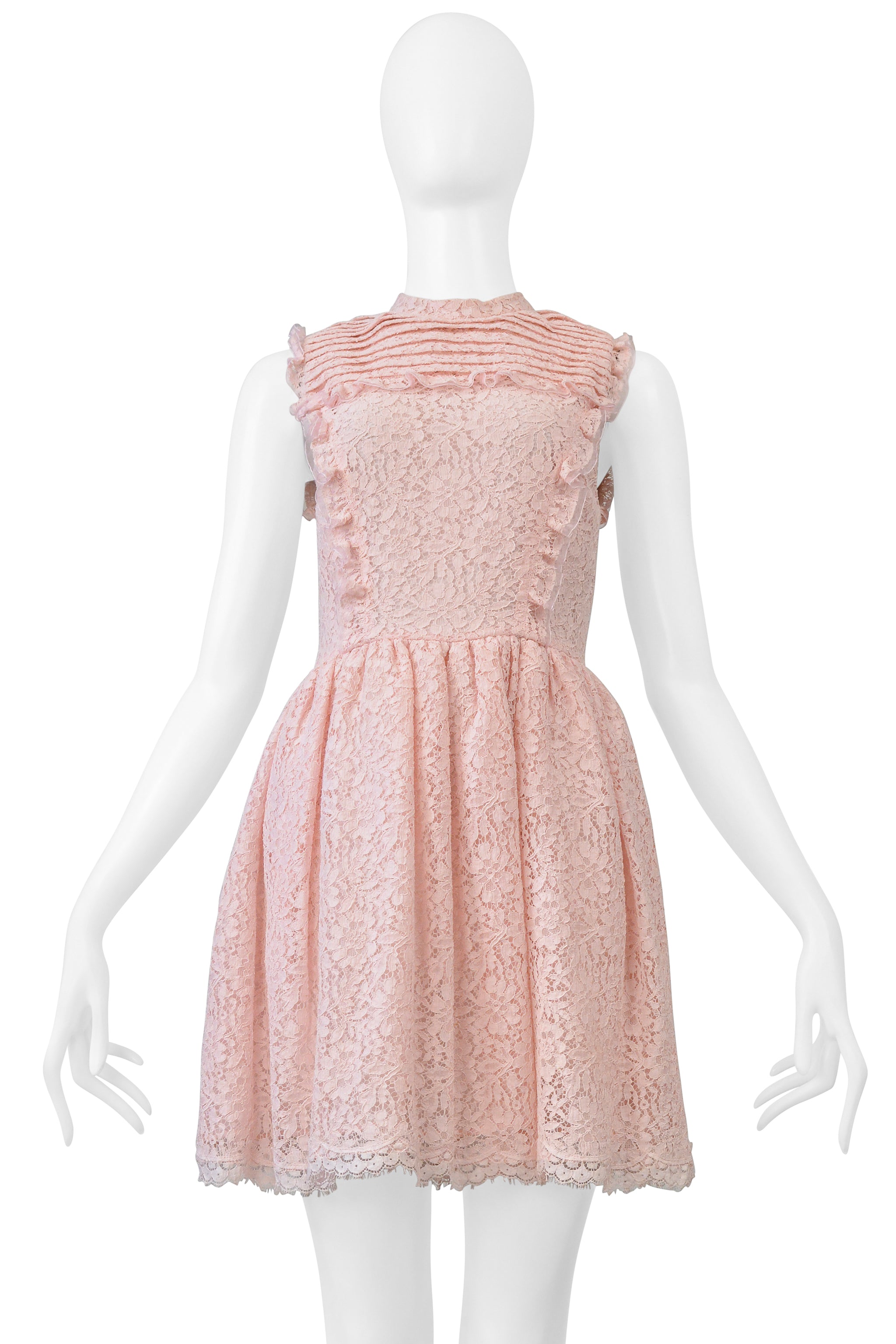 MIU MIU PINK LACE MINI DRESS