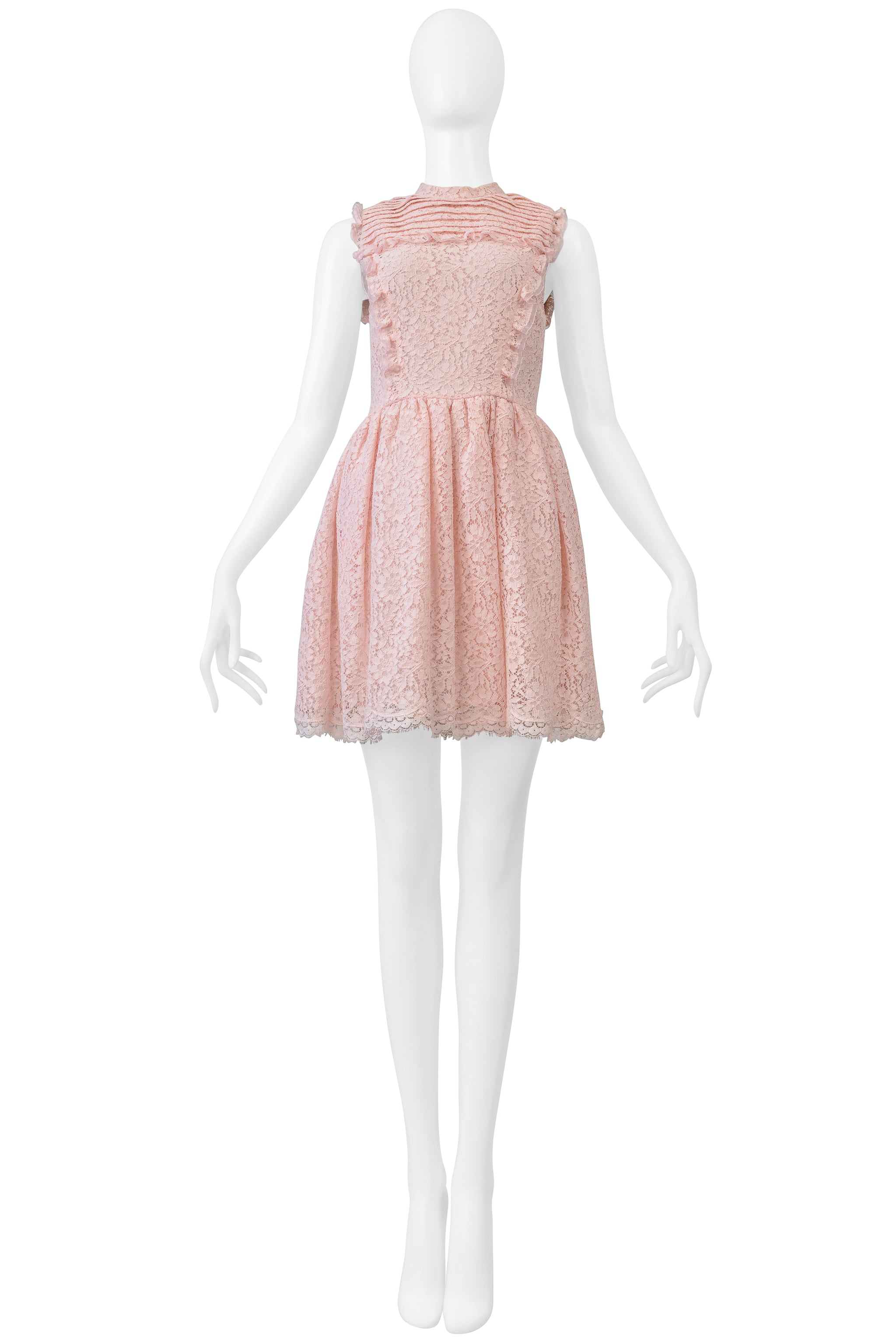 MIU MIU PINK LACE MINI DRESS
