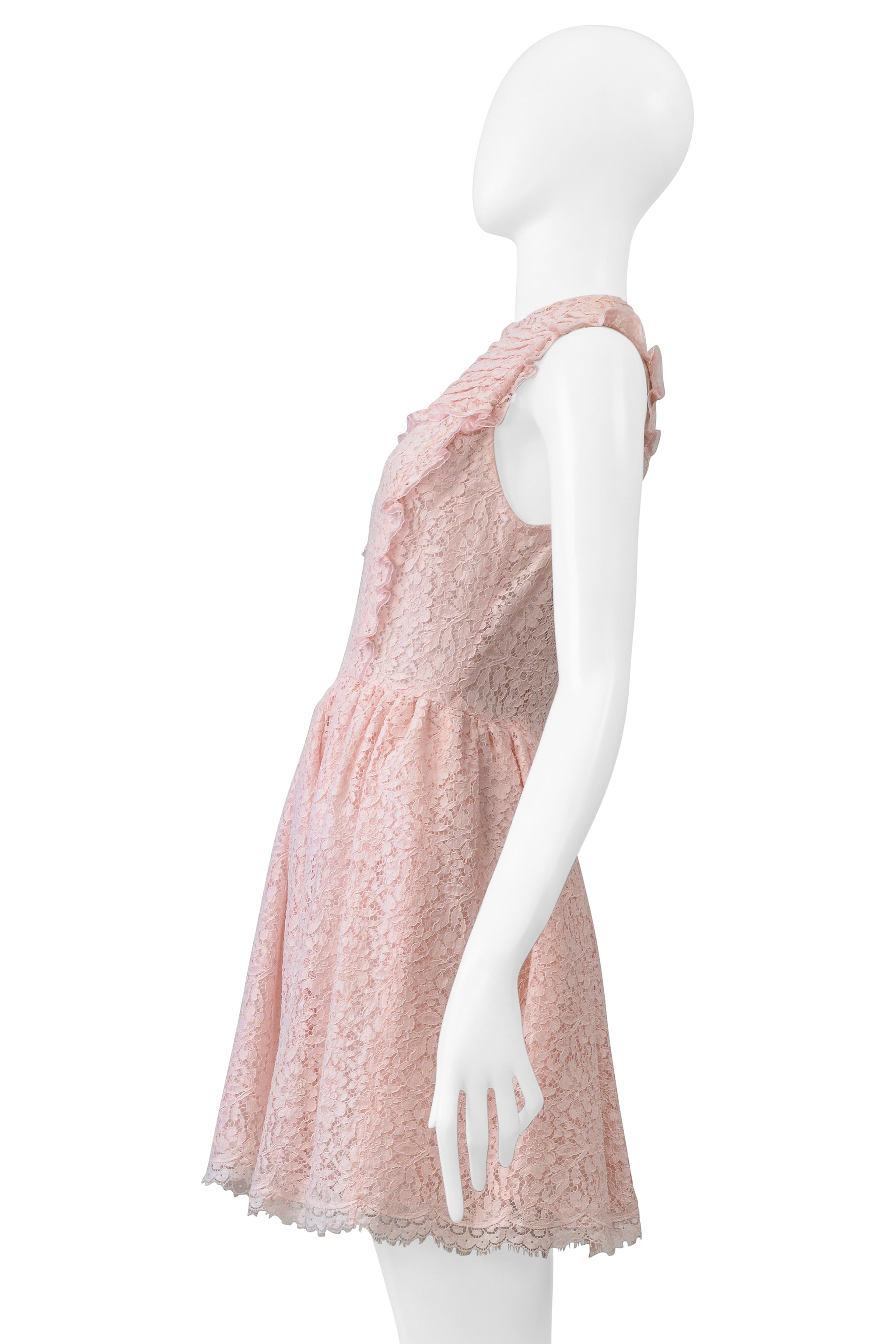 MIU MIU PINK LACE MINI DRESS
