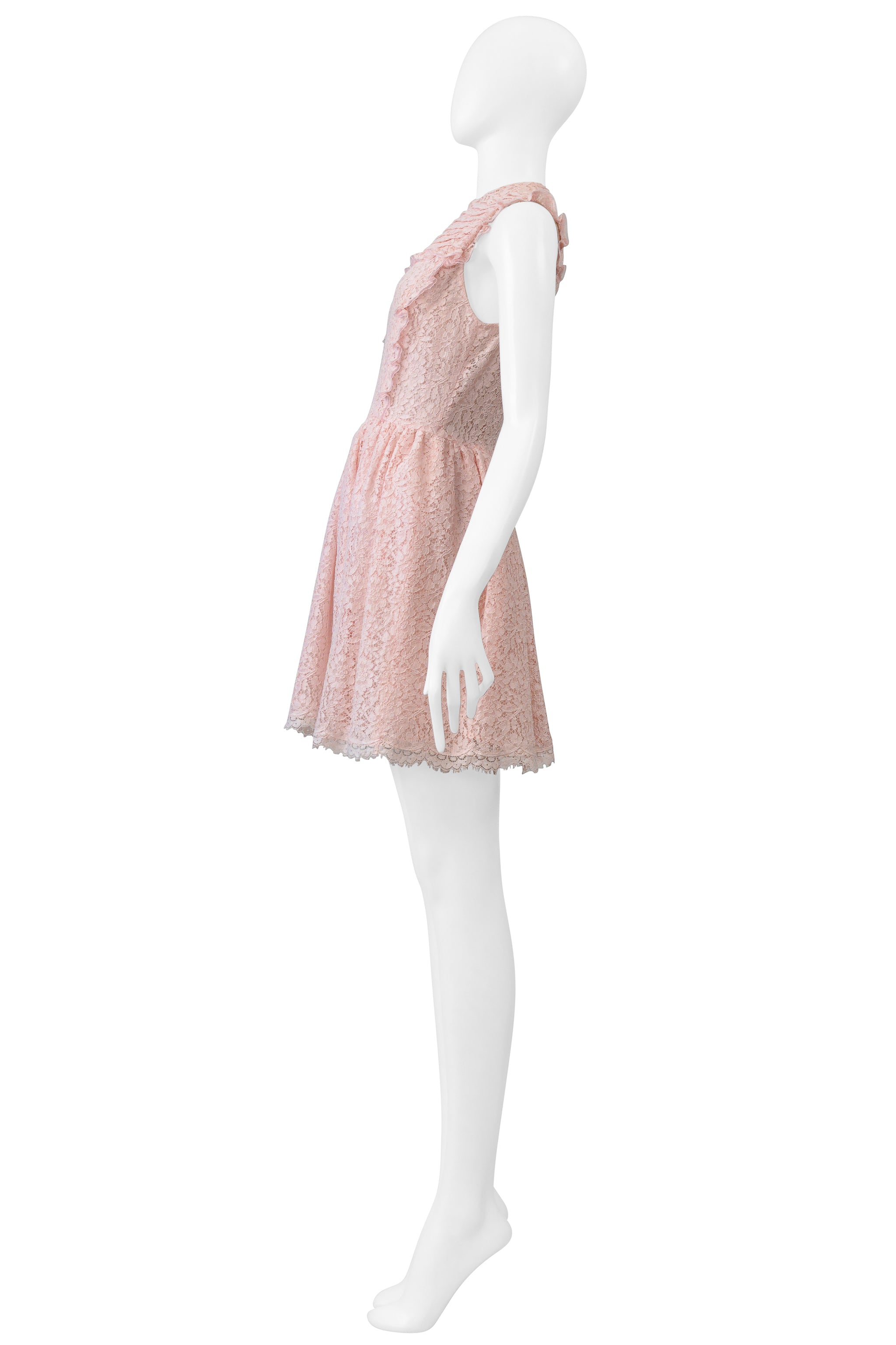 MIU MIU PINK LACE MINI DRESS