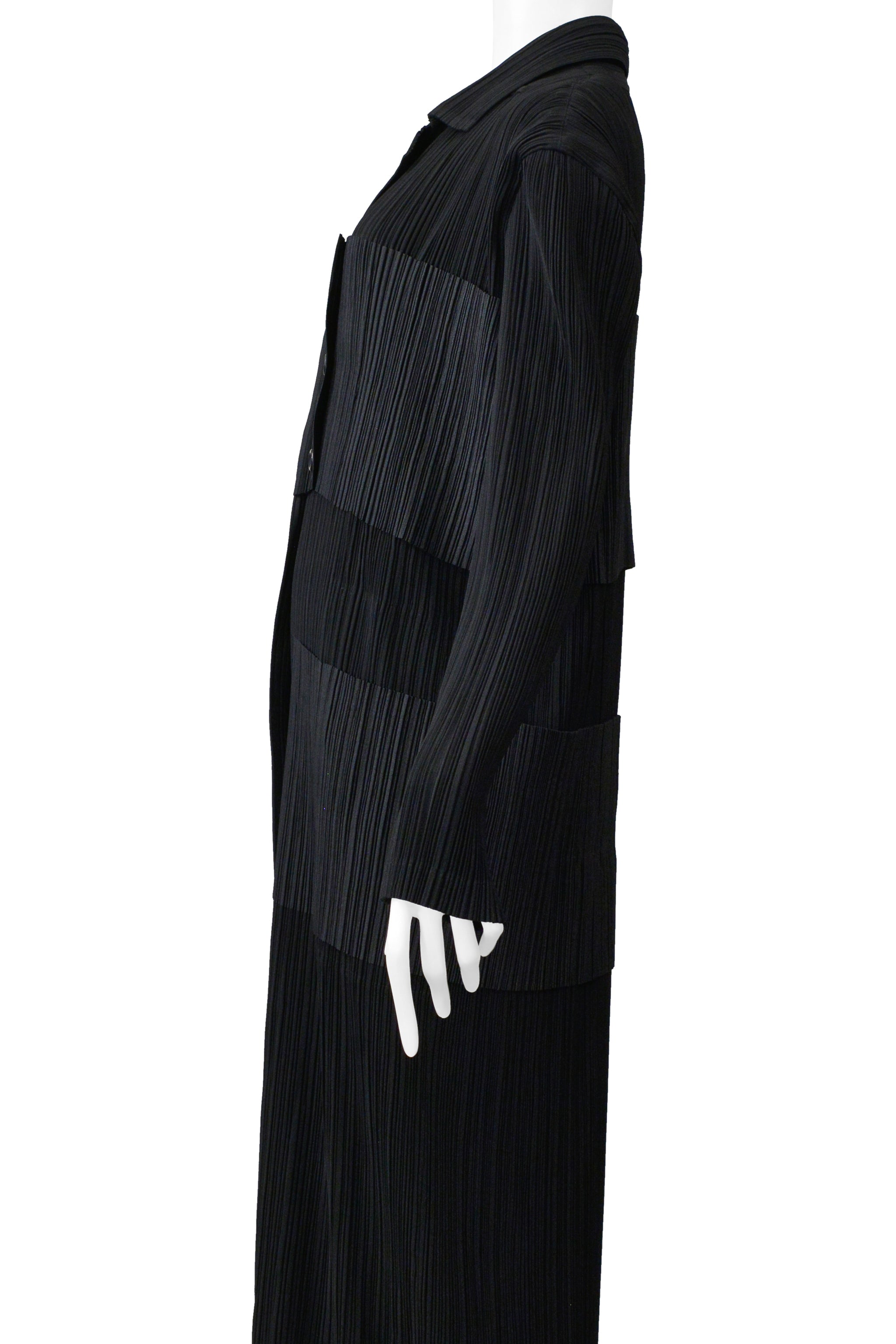 ISSEY MIYAKE BLACK TUXEDO PLEATED DRESS 1998-1999