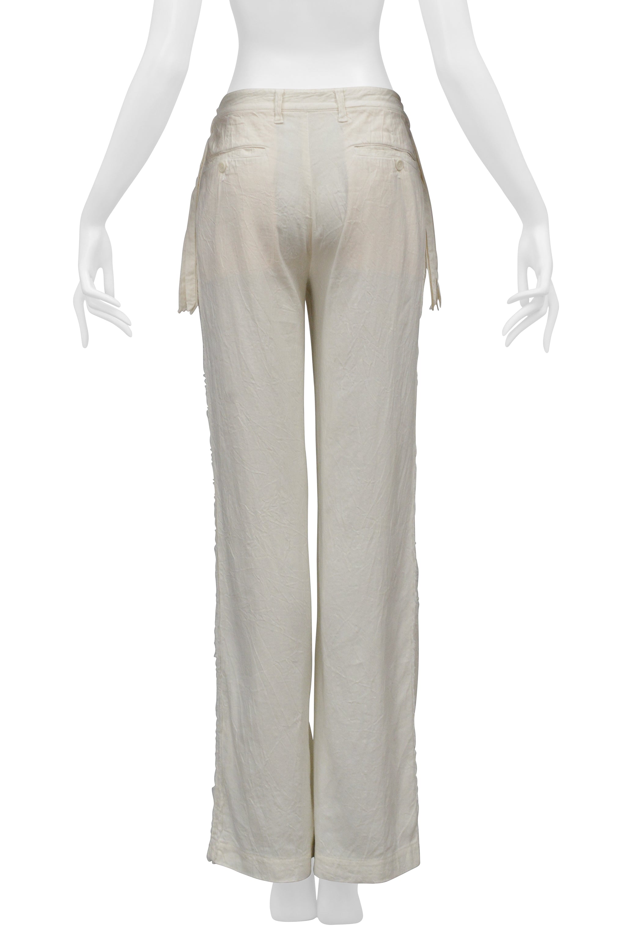 ISSEY MIYAKE OFF WHITE PANTS WITH APRON