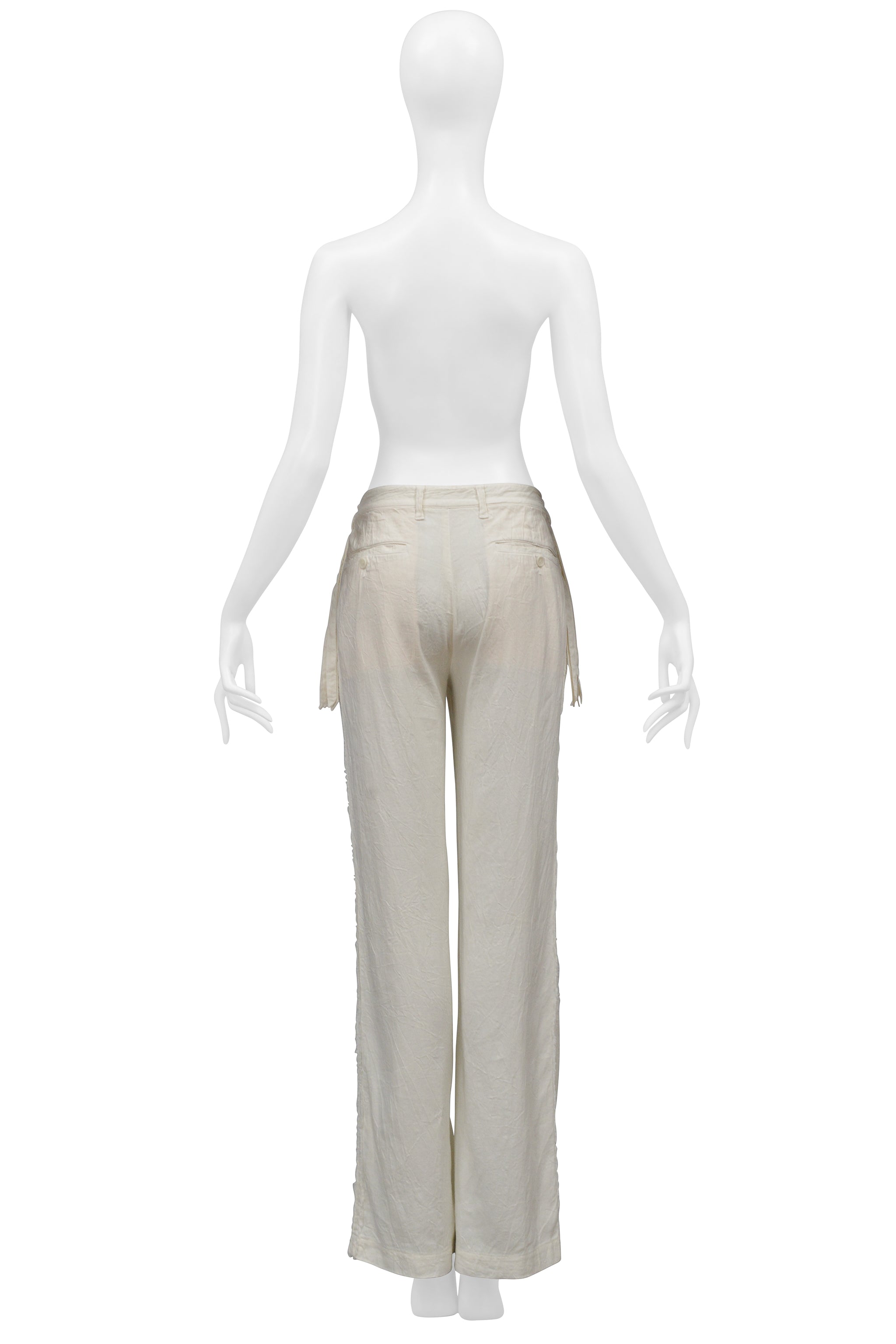 ISSEY MIYAKE OFF WHITE PANTS WITH APRON