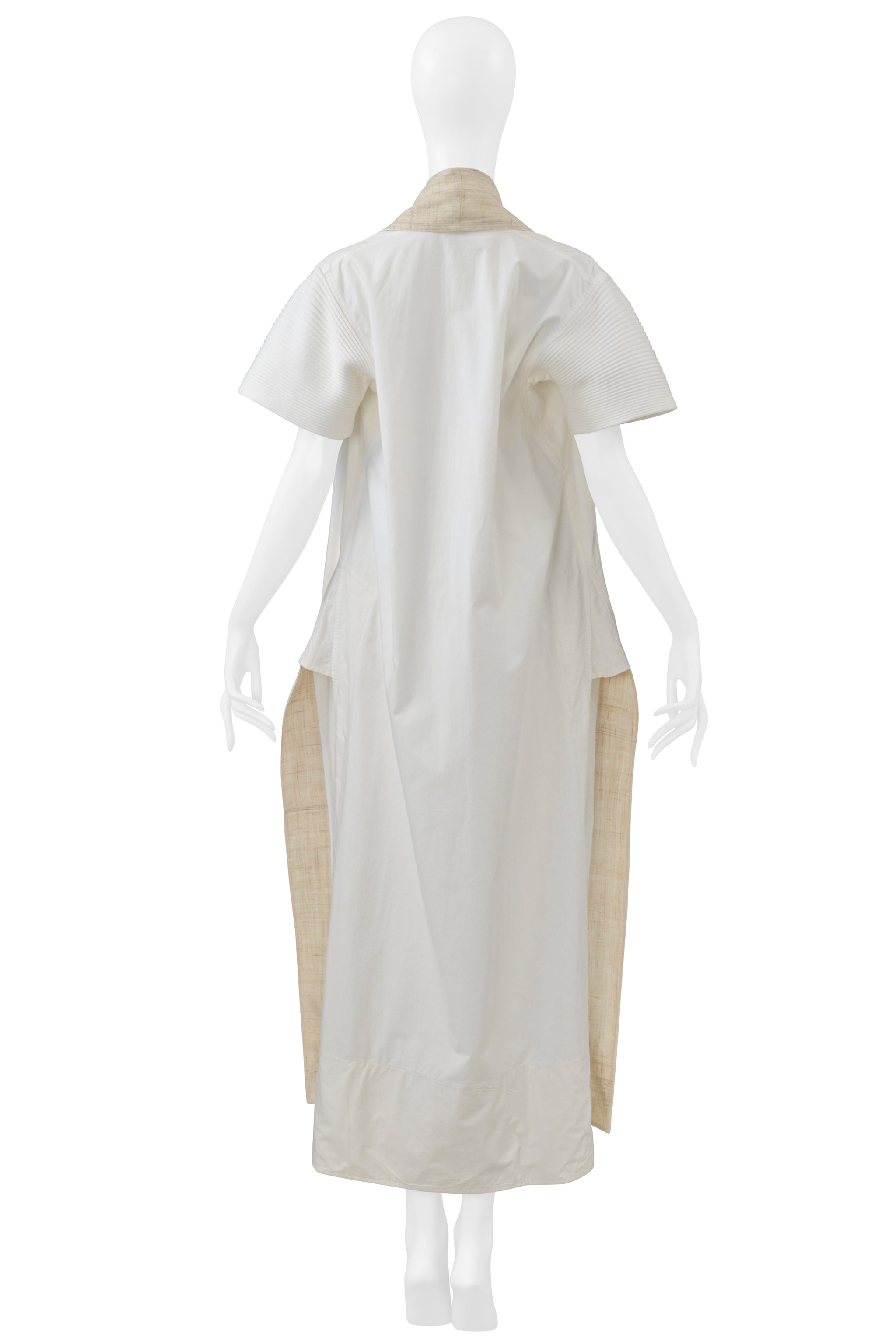 ISSEY MIYAKE OFF-WHITE SHORT SLEEVE KIMONO COAT 2001