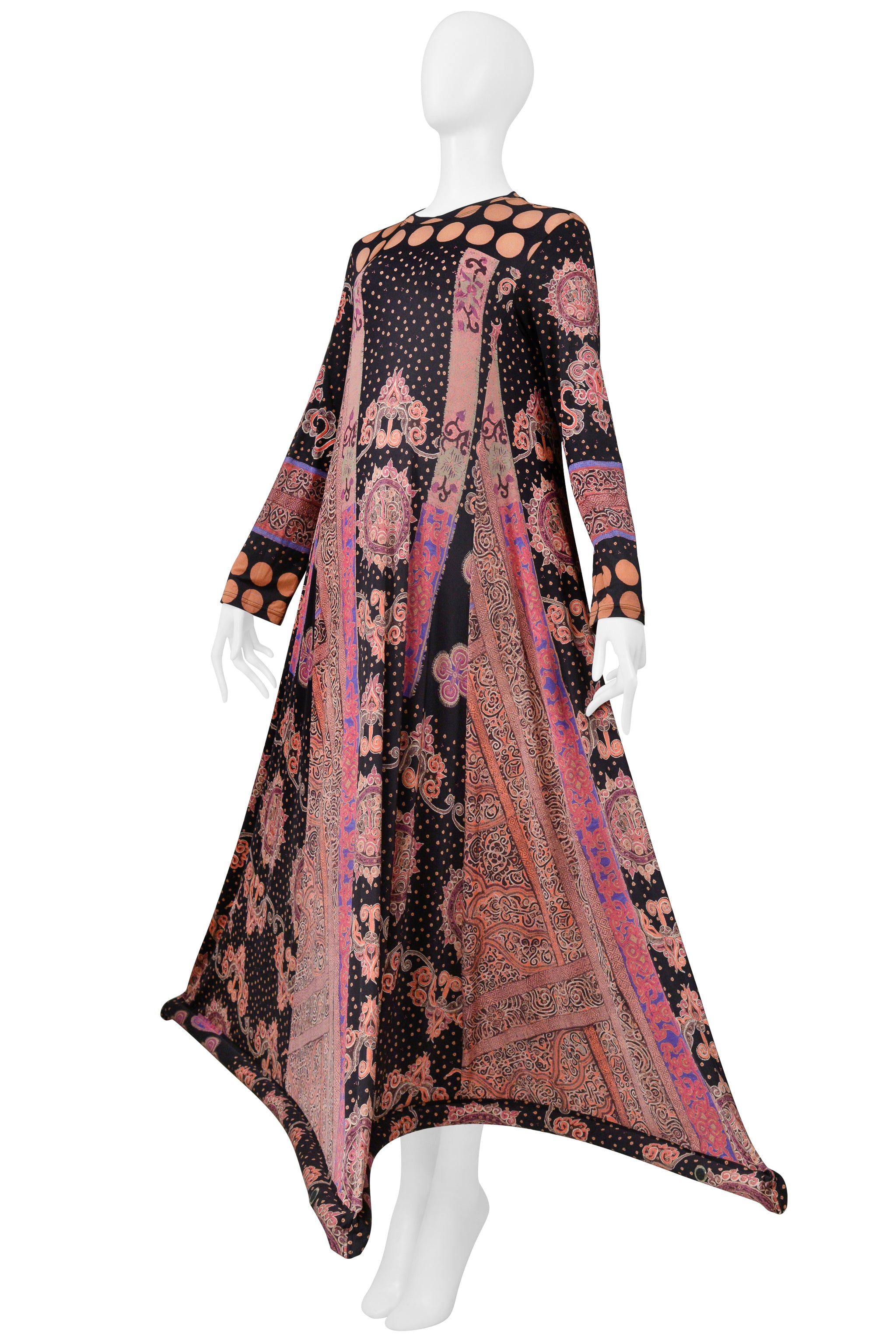 ISSEY MIYAKE PAISLEY PRINT DRESS WITH INFLATABLE HEM 2001