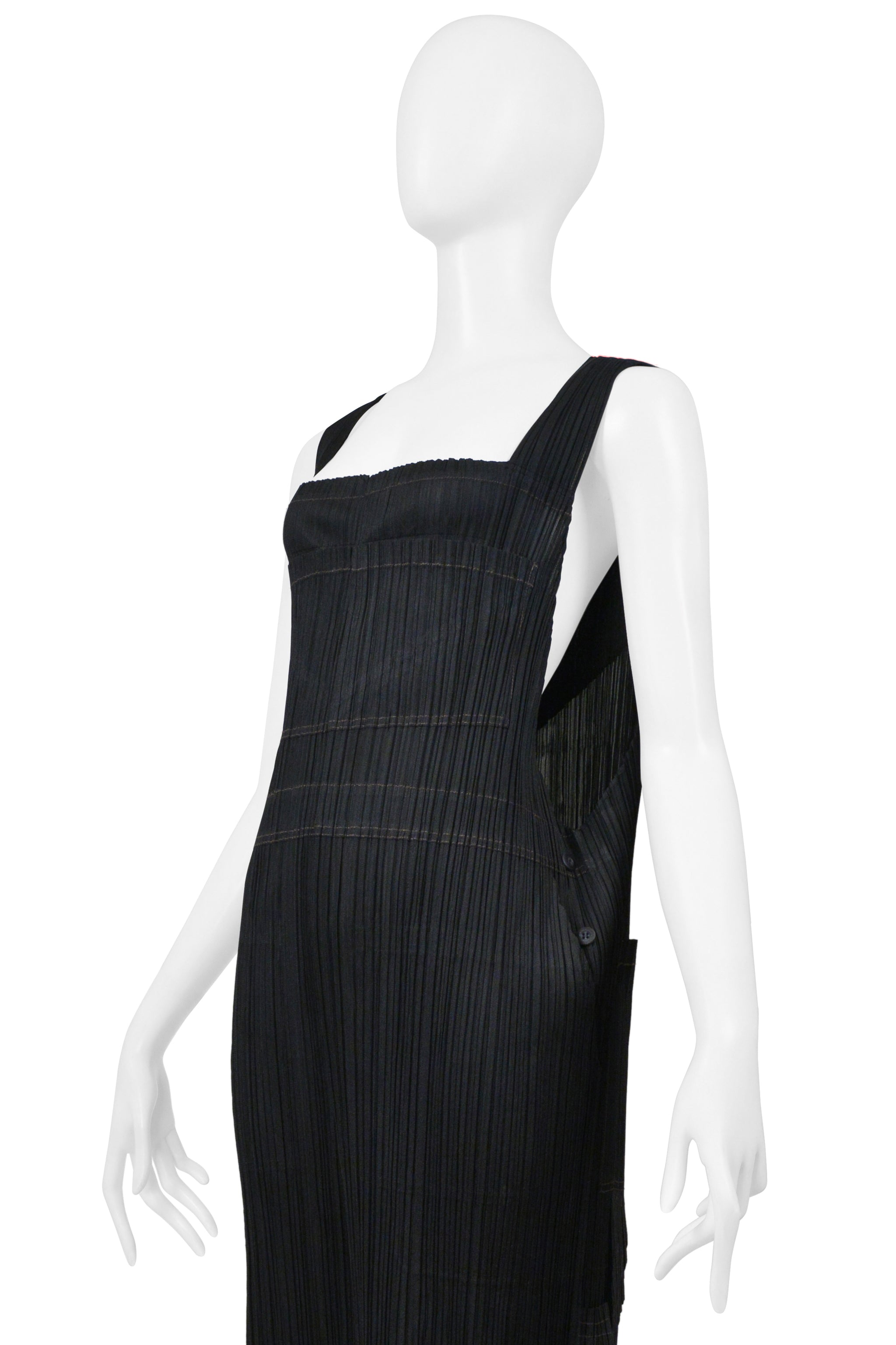 ISSEY MIYAKE PLEATS PLEASE BLACK PLEATED OVERALLS 2004